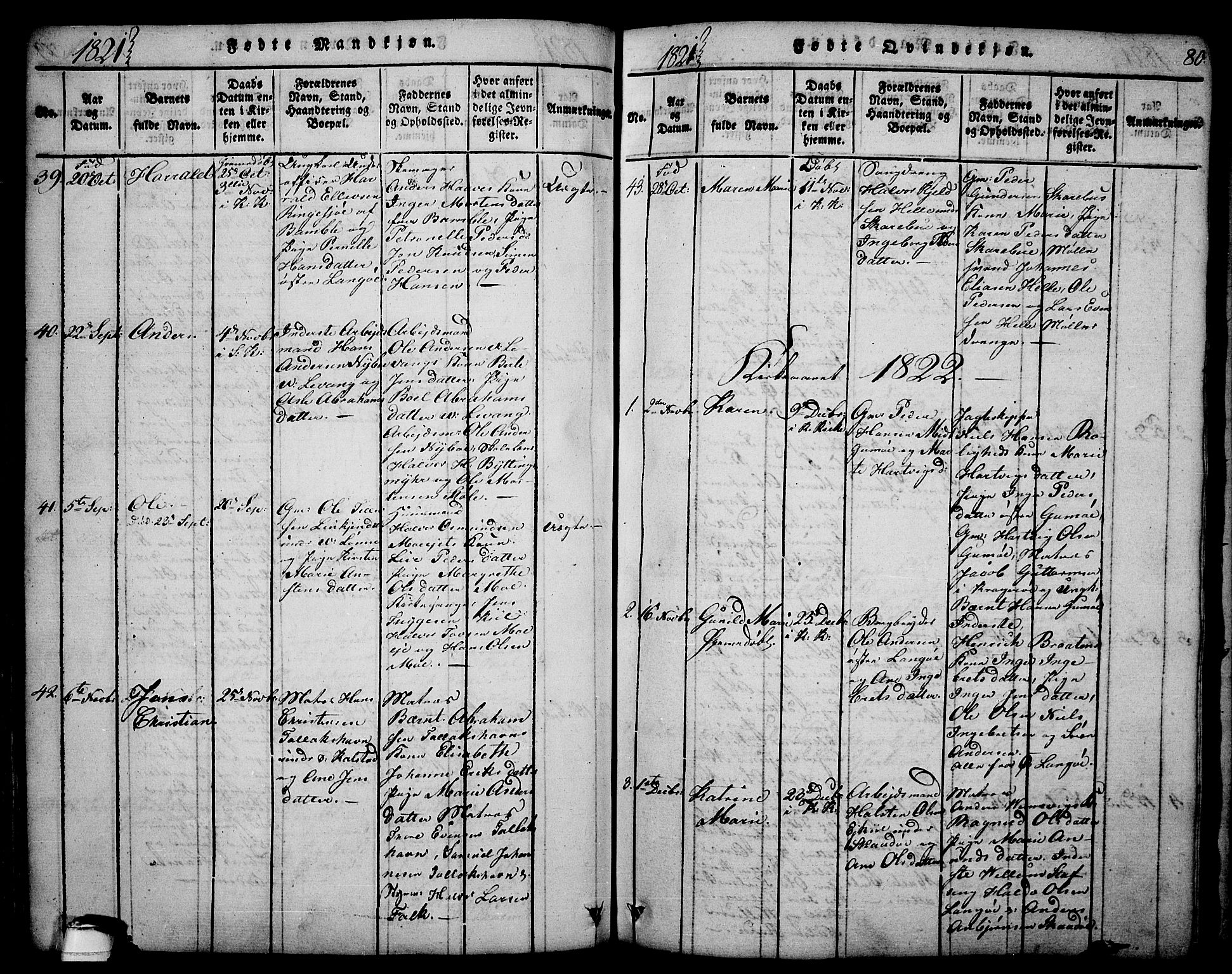 Sannidal kirkebøker, SAKO/A-296/F/Fa/L0004: Parish register (official) no. 4, 1814-1829, p. 80