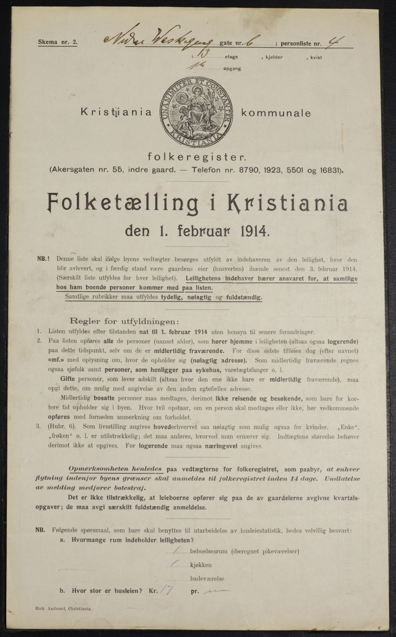 OBA, Municipal Census 1914 for Kristiania, 1914, p. 69551