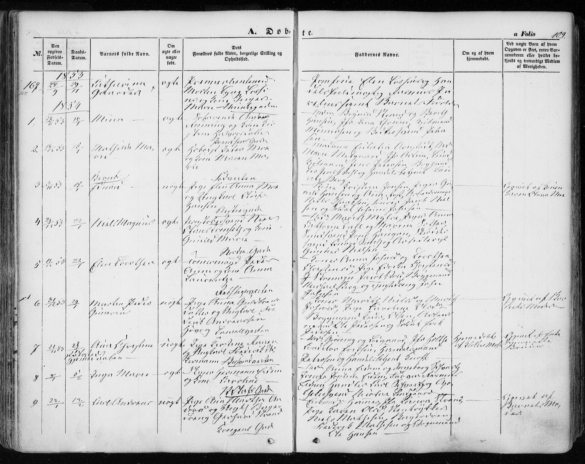 Ministerialprotokoller, klokkerbøker og fødselsregistre - Sør-Trøndelag, SAT/A-1456/601/L0051: Parish register (official) no. 601A19, 1848-1857, p. 109