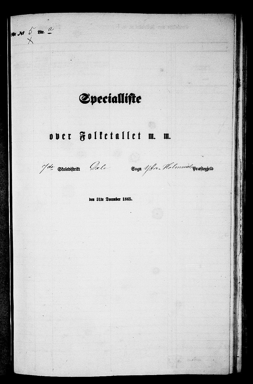 RA, 1865 census for Ytre Holmedal, 1865, p. 74