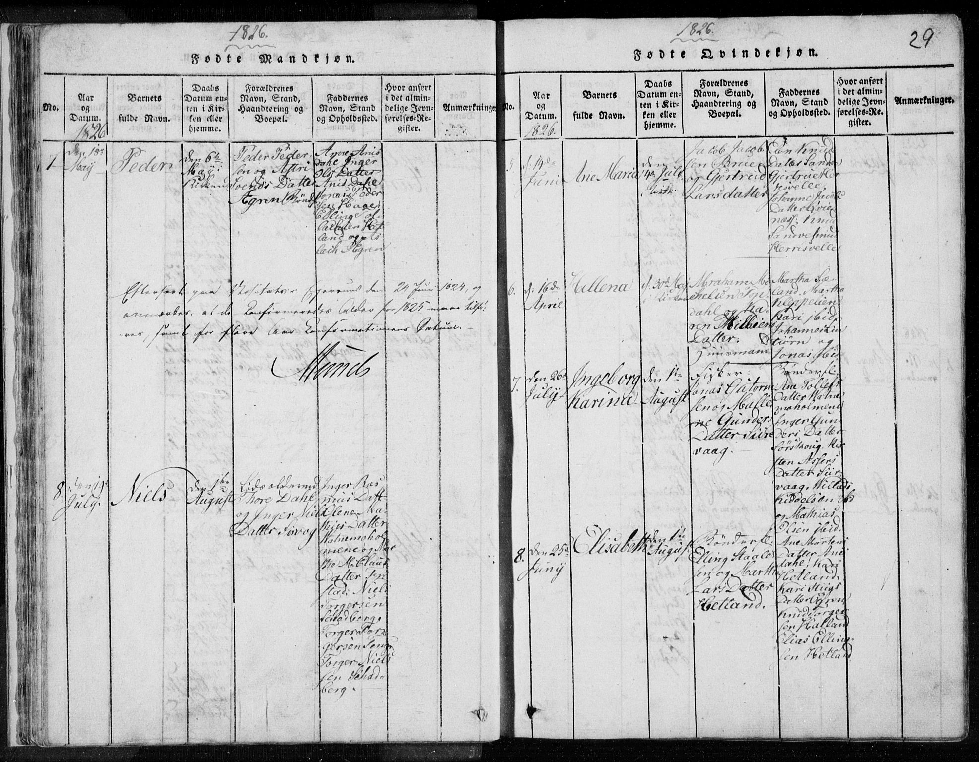 Eigersund sokneprestkontor, AV/SAST-A-101807/S08/L0008: Parish register (official) no. A 8, 1816-1847, p. 29