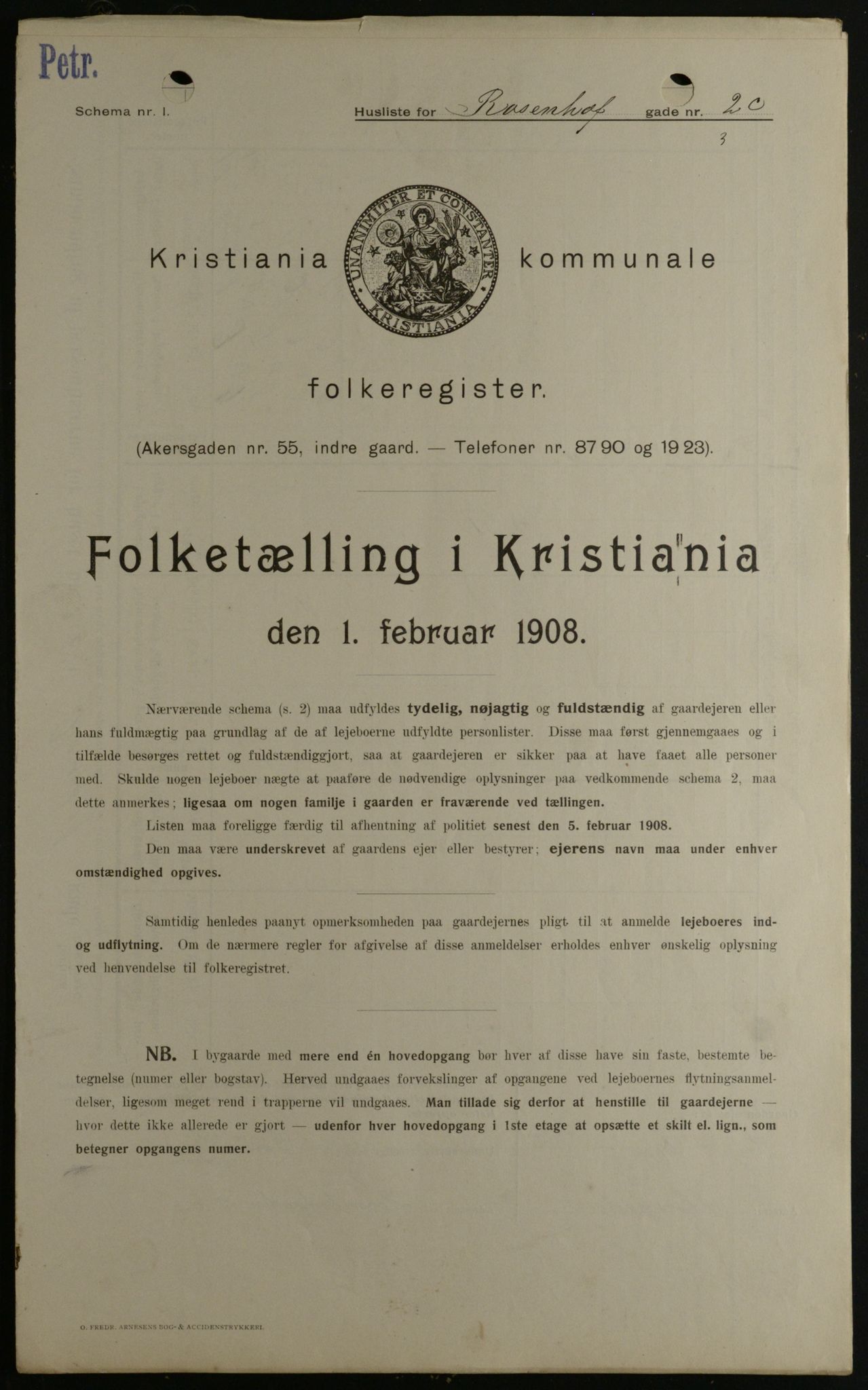 OBA, Municipal Census 1908 for Kristiania, 1908, p. 75207