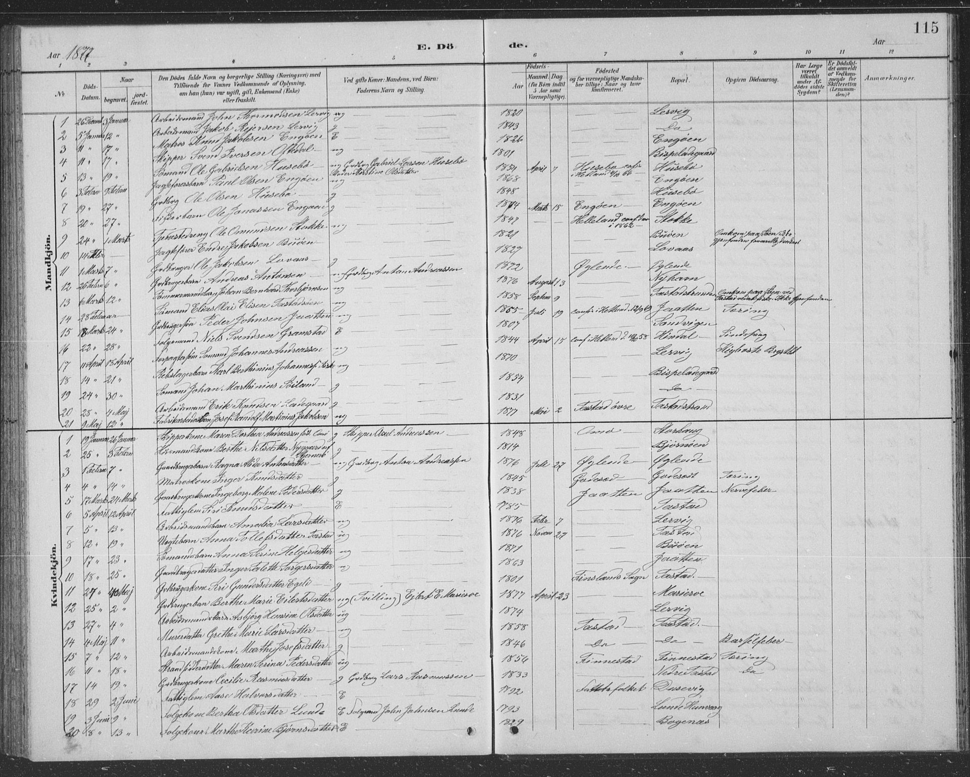 Hetland sokneprestkontor, AV/SAST-A-101826/30/30BB/L0004: Parish register (copy) no. B 4, 1869-1877, p. 115