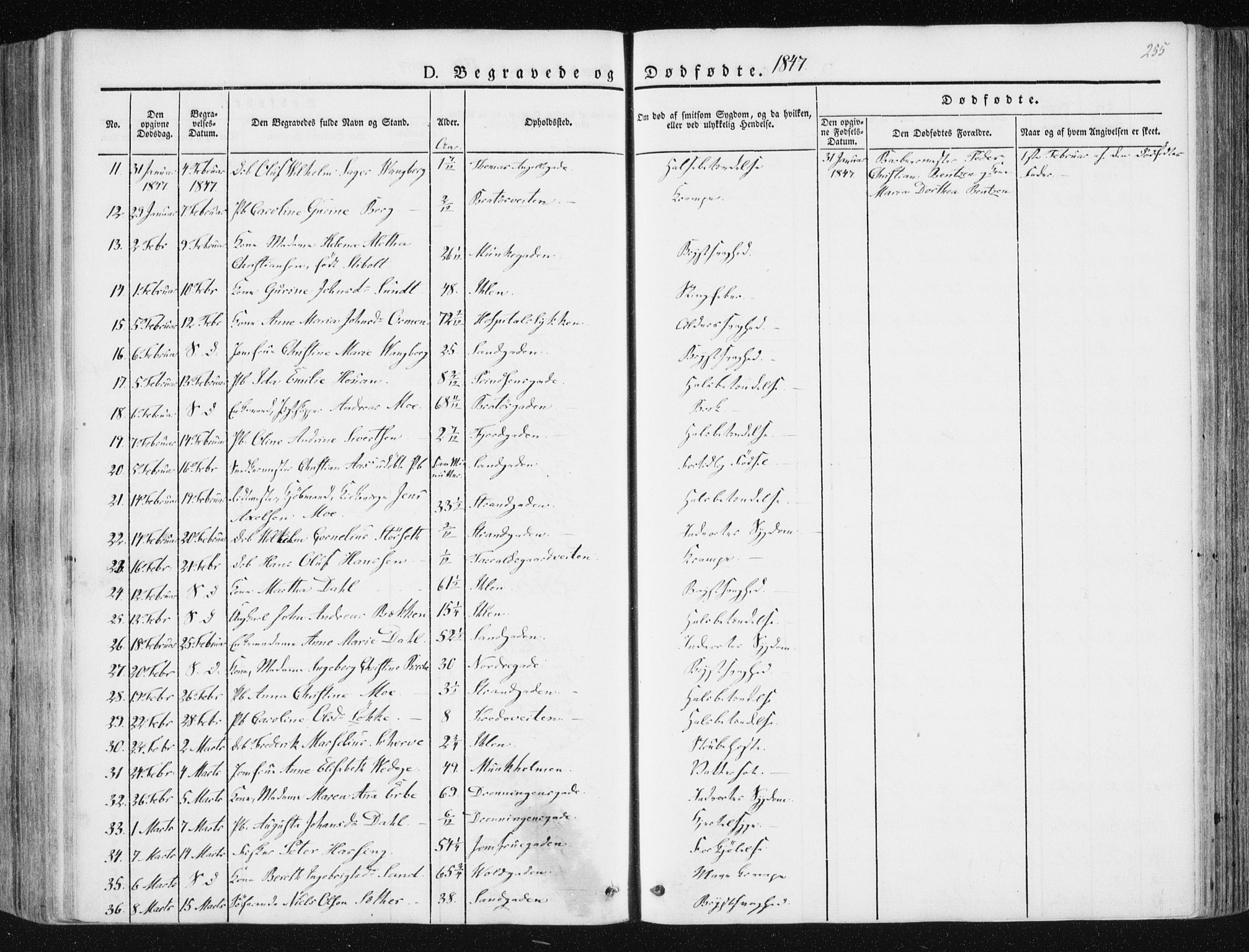 Ministerialprotokoller, klokkerbøker og fødselsregistre - Sør-Trøndelag, SAT/A-1456/602/L0110: Parish register (official) no. 602A08, 1840-1854, p. 255
