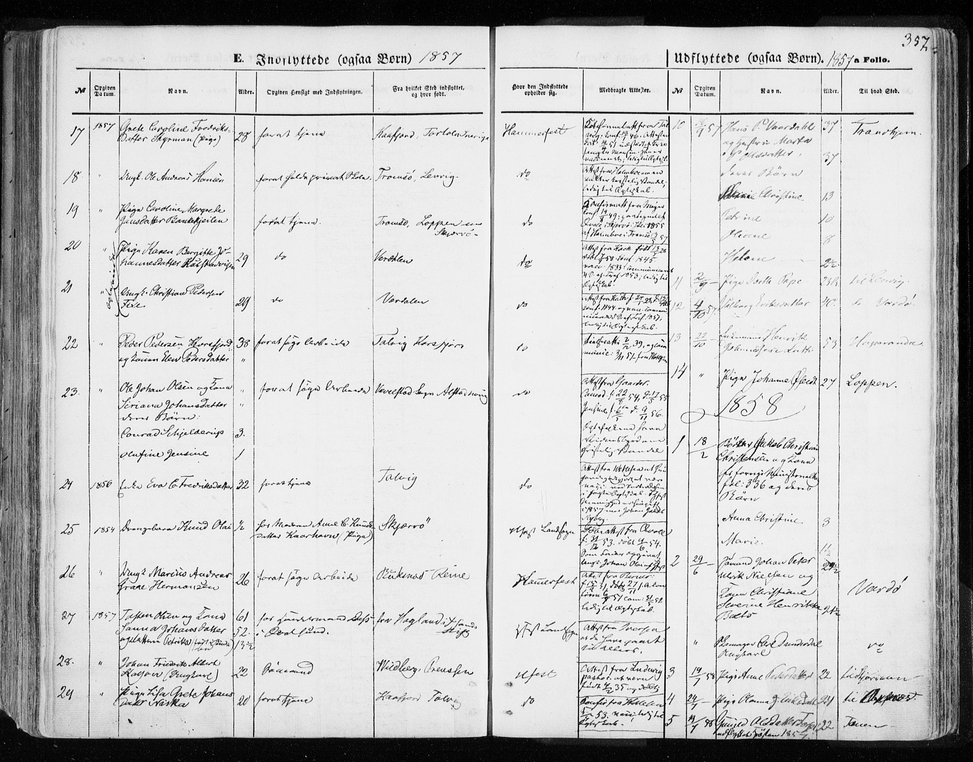 Hammerfest sokneprestkontor, SATØ/S-1347/H/Ha/L0005.kirke: Parish register (official) no. 5, 1857-1869, p. 357