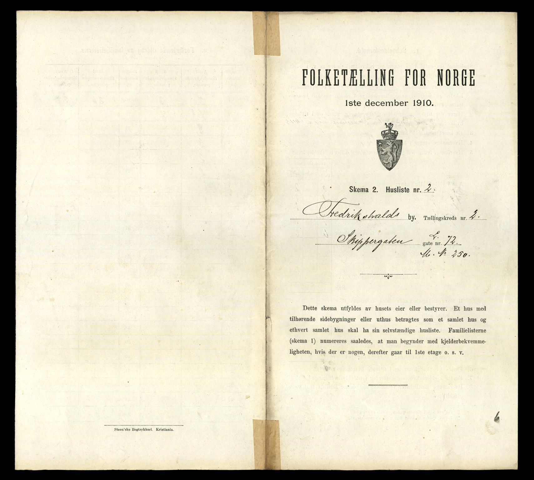 RA, 1910 census for Fredrikshald, 1910, p. 560