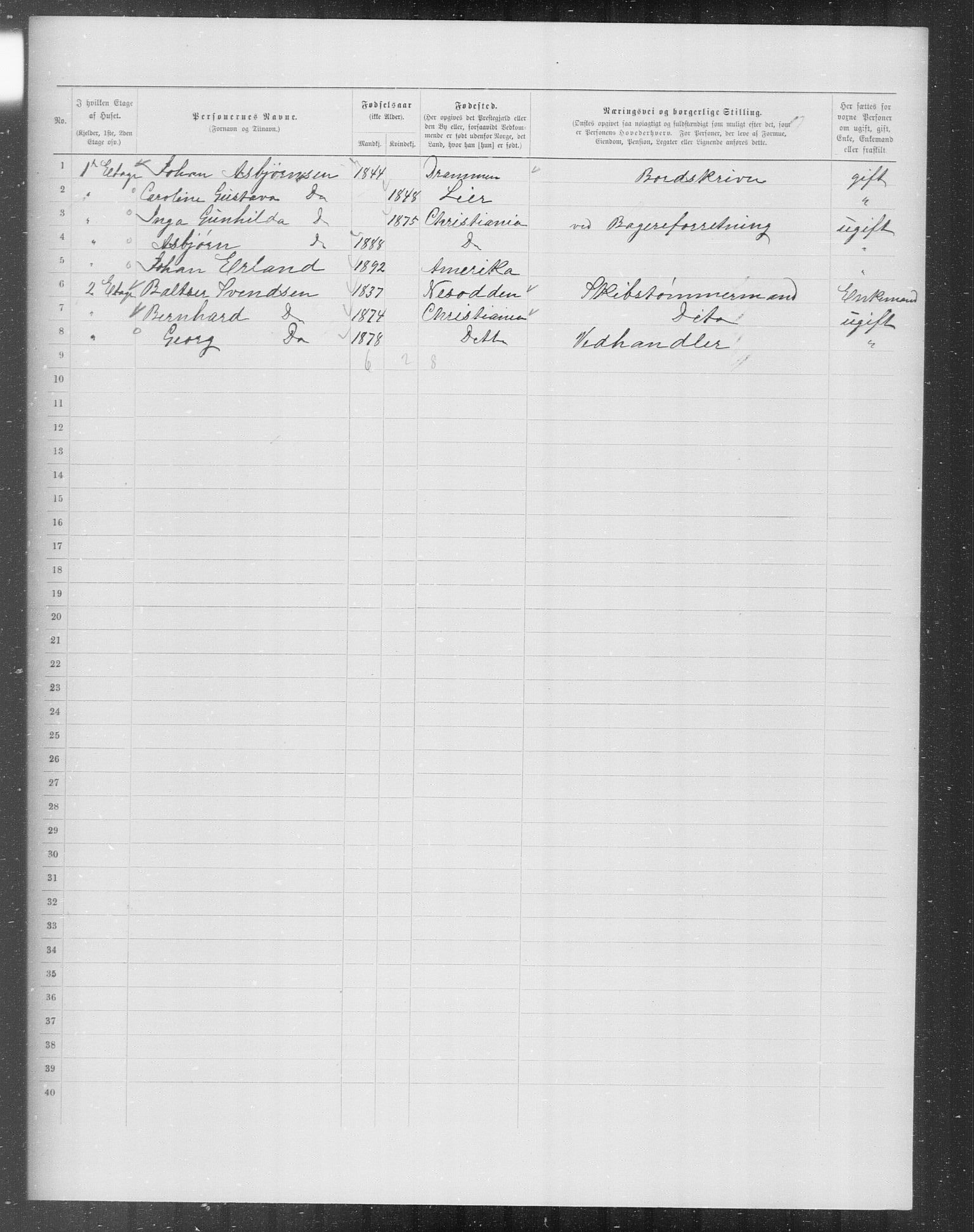 OBA, Municipal Census 1899 for Kristiania, 1899, p. 6836