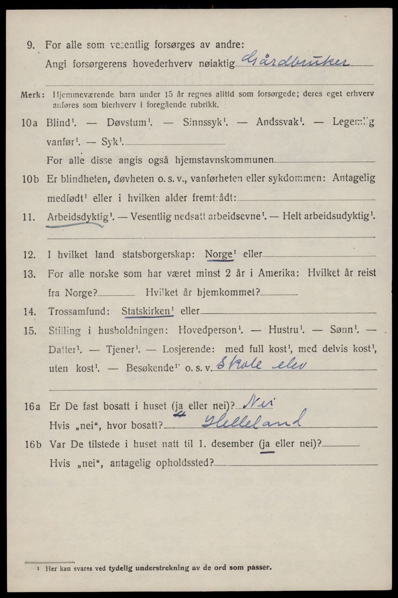 SAST, 1920 census for Hetland, 1920, p. 8290