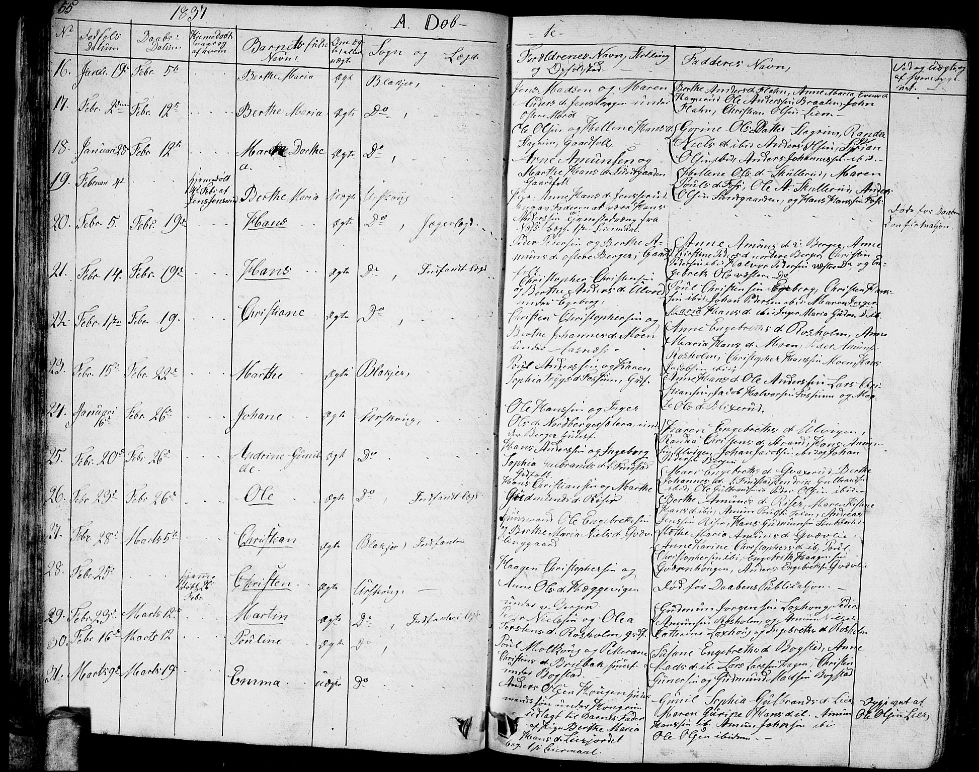 Aurskog prestekontor Kirkebøker, AV/SAO-A-10304a/G/Ga/L0002: Parish register (copy) no. I 2, 1829-1857, p. 55