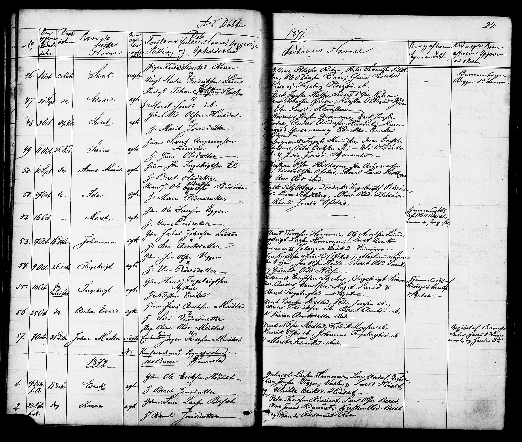 Ministerialprotokoller, klokkerbøker og fødselsregistre - Sør-Trøndelag, SAT/A-1456/665/L0777: Parish register (copy) no. 665C02, 1867-1915, p. 24