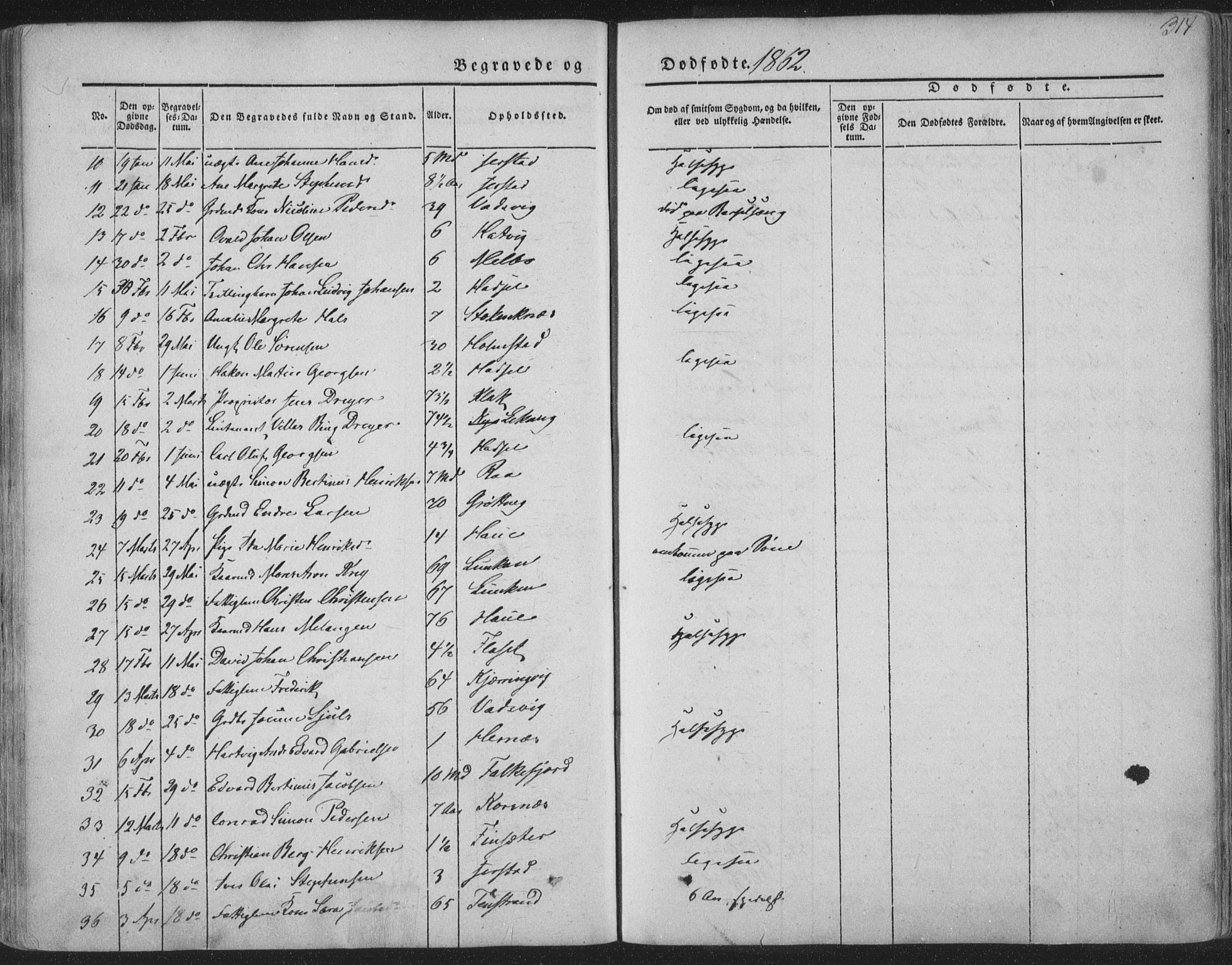 Ministerialprotokoller, klokkerbøker og fødselsregistre - Nordland, SAT/A-1459/888/L1241: Parish register (official) no. 888A07, 1849-1869, p. 314