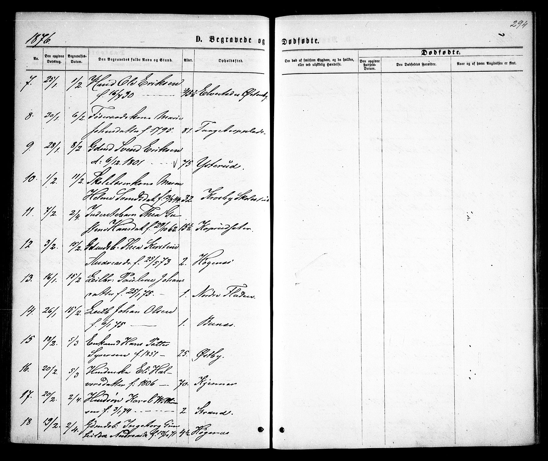 Rødenes prestekontor Kirkebøker, AV/SAO-A-2005/F/Fa/L0008: Parish register (official) no. I 8, 1869-1879, p. 294