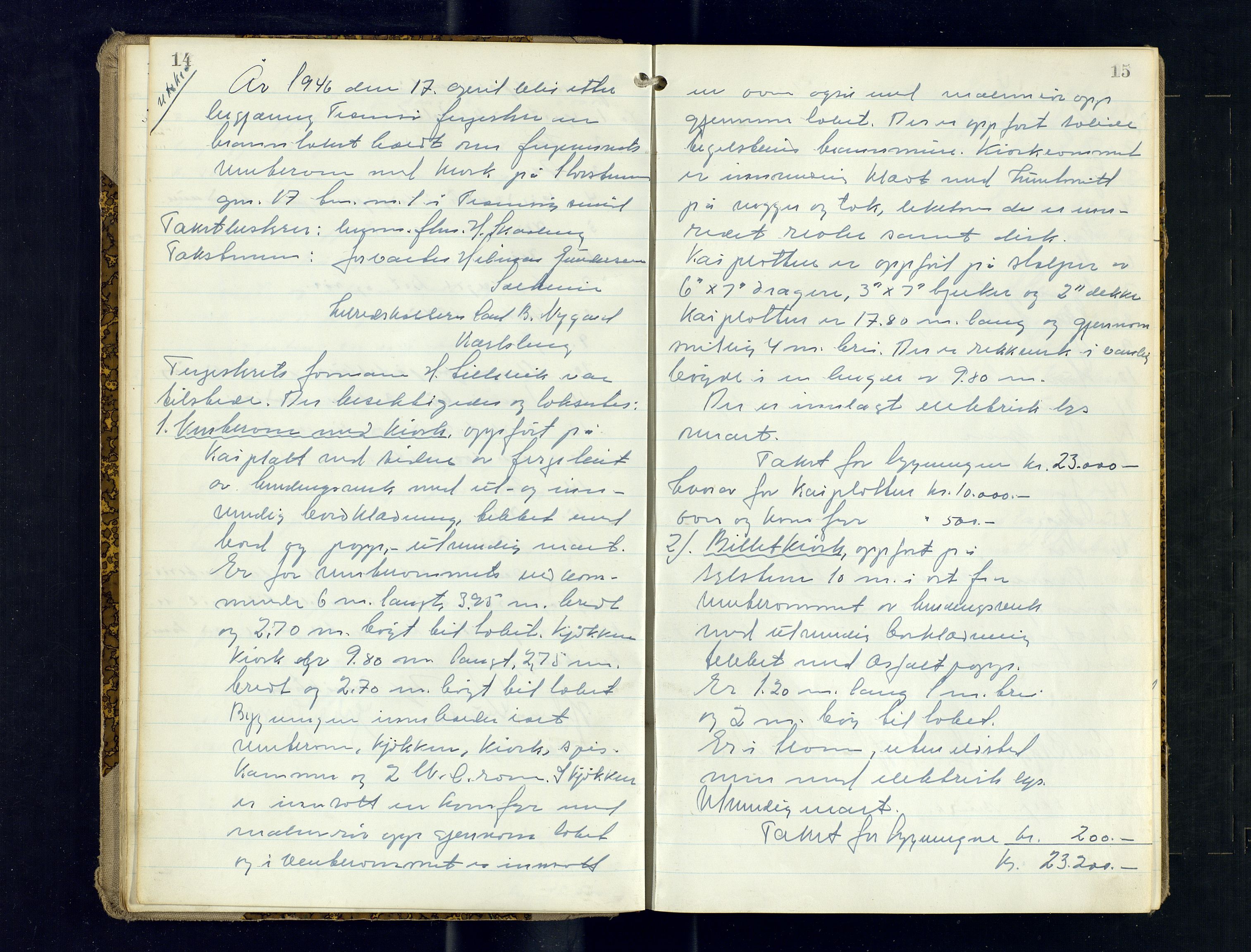 Tromsøysund lensmannskontor, AV/SATØ-SATØ-12/F/Fs/Fsb/L0760: Branntakstprotokoll, 1946-1949, p. 14-15