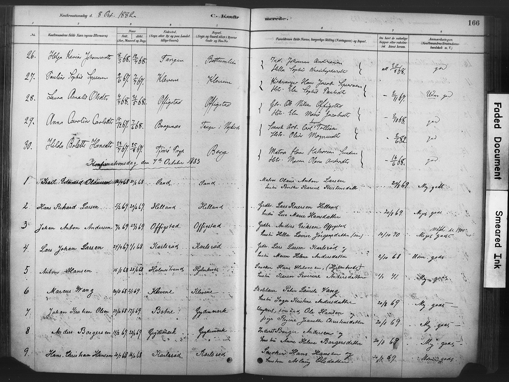 Våle kirkebøker, AV/SAKO-A-334/F/Fa/L0011: Parish register (official) no. I 11, 1878-1906, p. 166