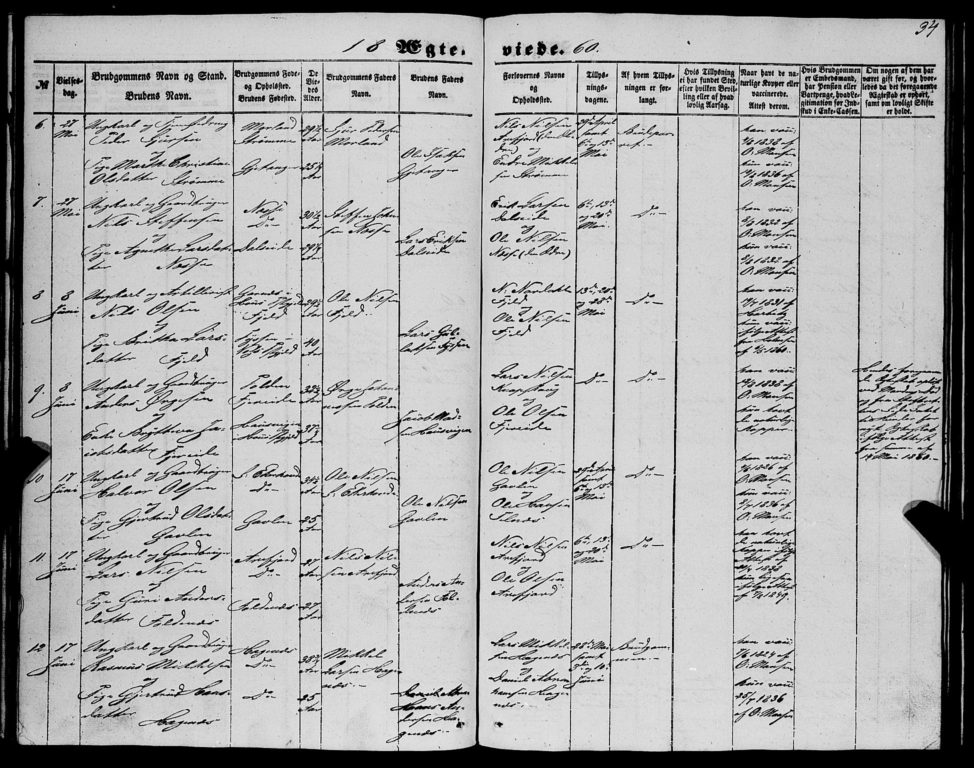 Fjell sokneprestembete, AV/SAB-A-75301/H/Haa: Parish register (official) no. A 6, 1849-1877, p. 34