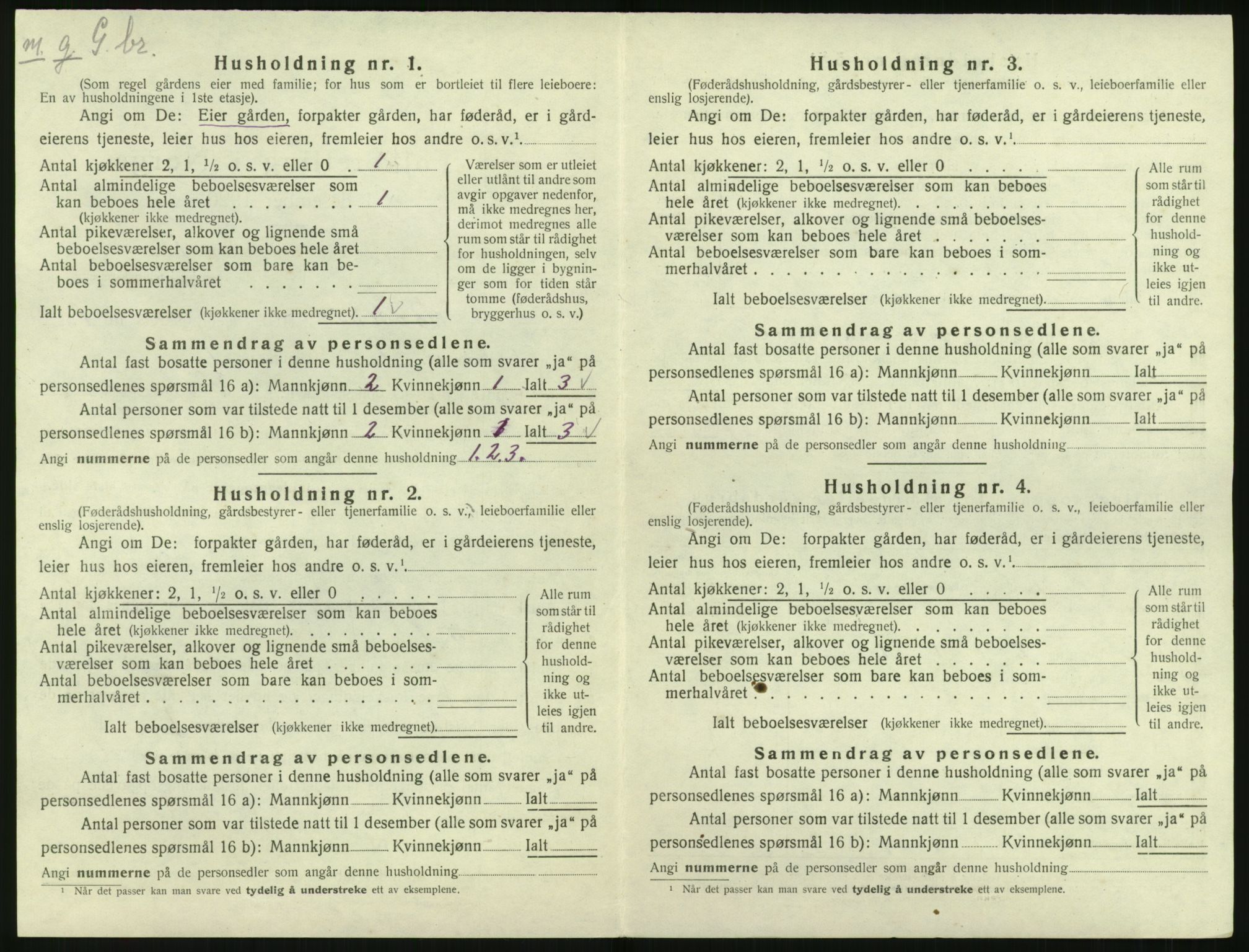 SAK, 1920 census for Bakke, 1920, p. 53