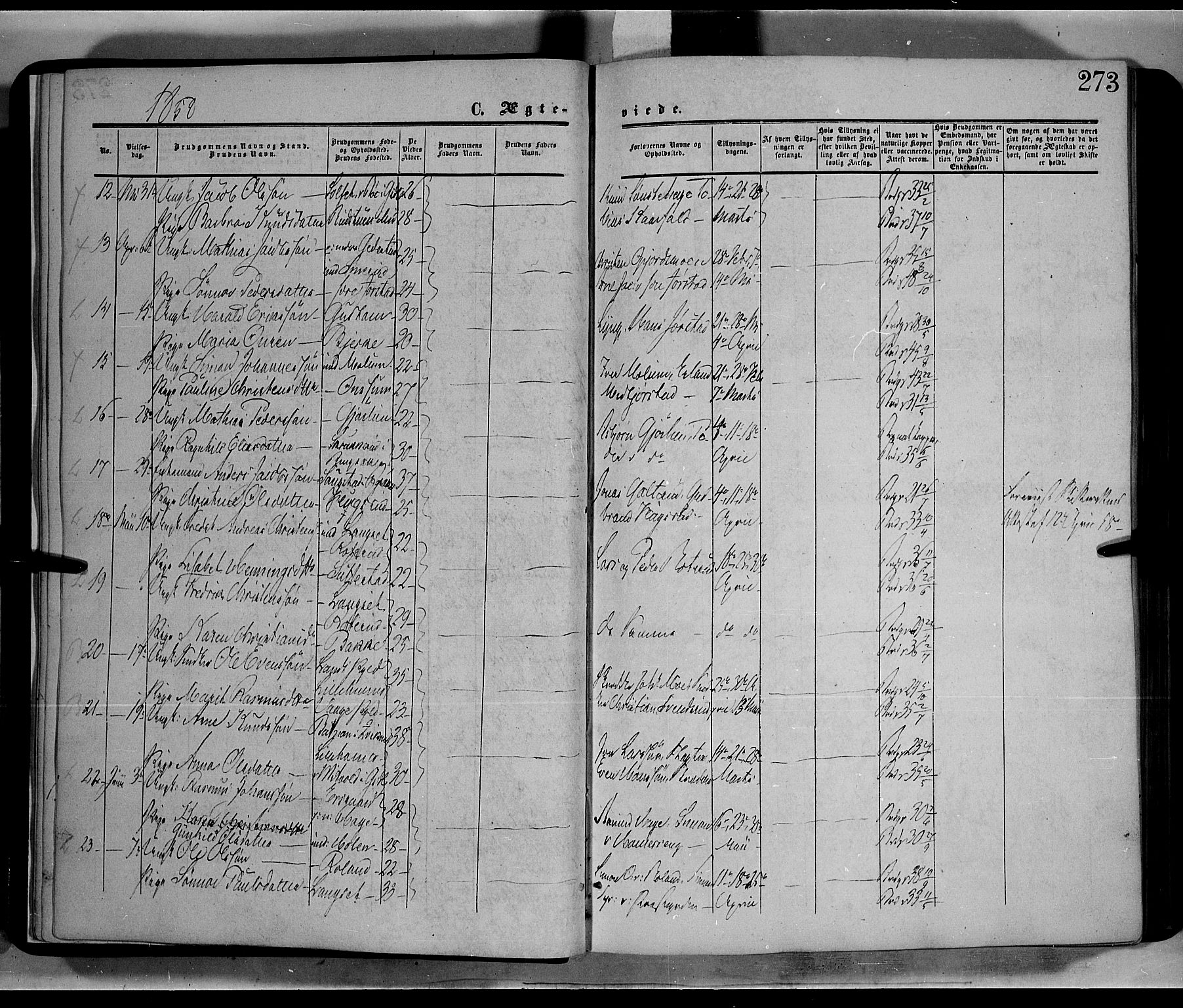 Fåberg prestekontor, SAH/PREST-086/H/Ha/Haa/L0006: Parish register (official) no. 6B, 1855-1867, p. 273