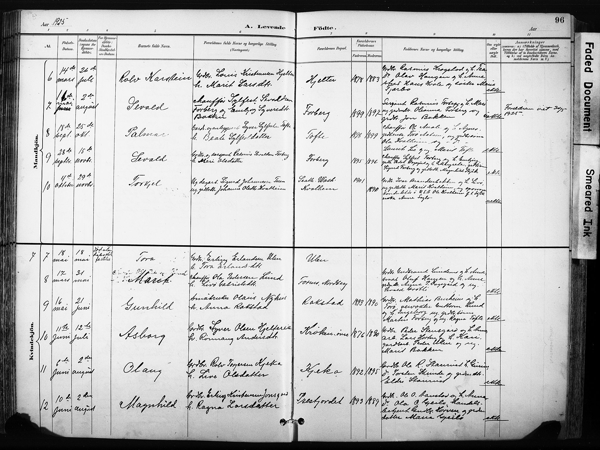 Skjåk prestekontor, SAH/PREST-072/H/Ha/Hab/L0003: Parish register (copy) no. 3, 1893-1932, p. 96