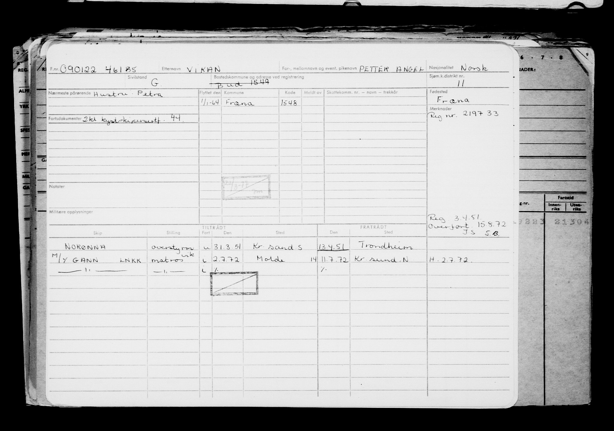 Direktoratet for sjømenn, AV/RA-S-3545/G/Gb/L0201: Hovedkort, 1921-1922, p. 658