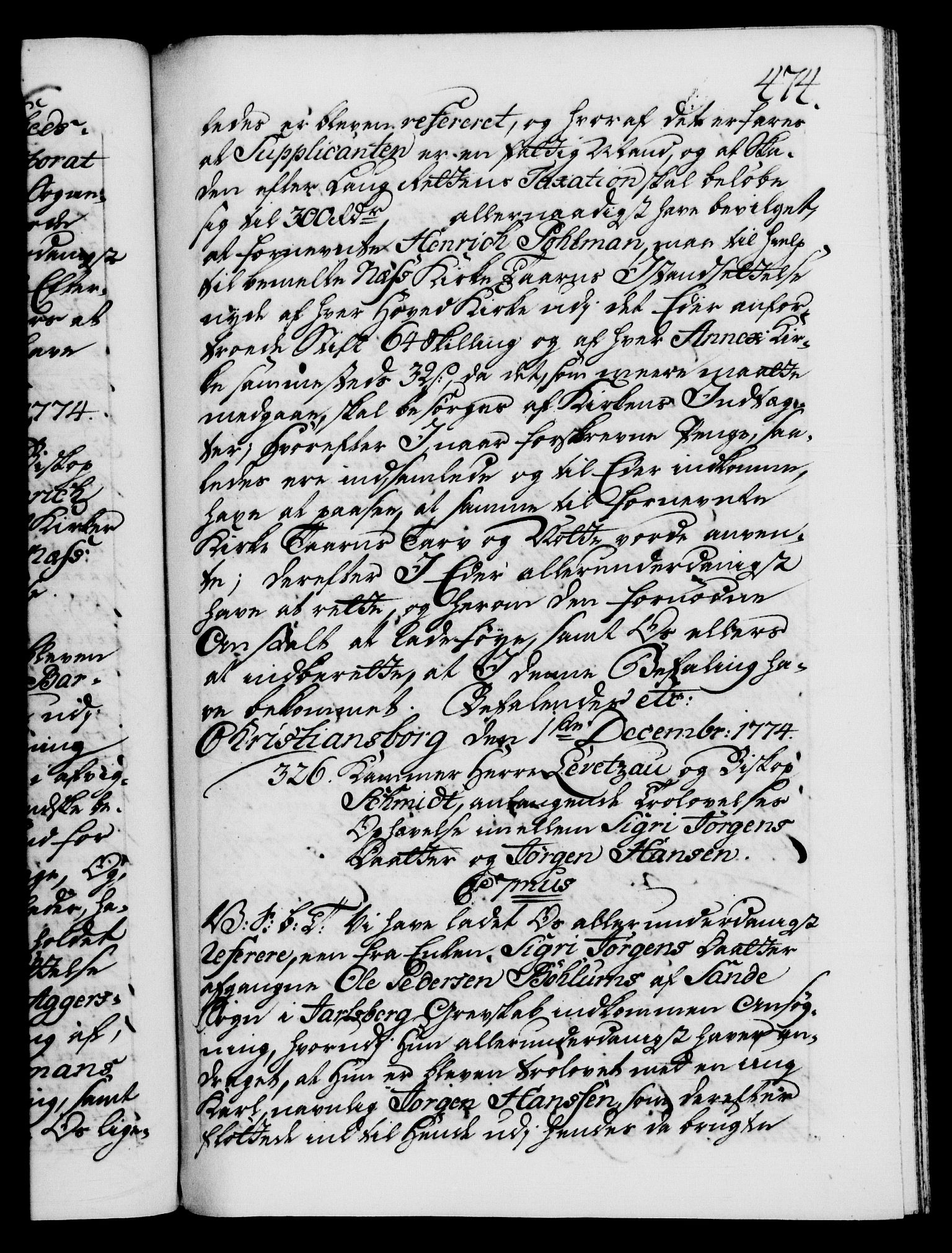 Danske Kanselli 1572-1799, RA/EA-3023/F/Fc/Fca/Fcab/L0041: Norske tegnelser, 1773-1776, p. 474a