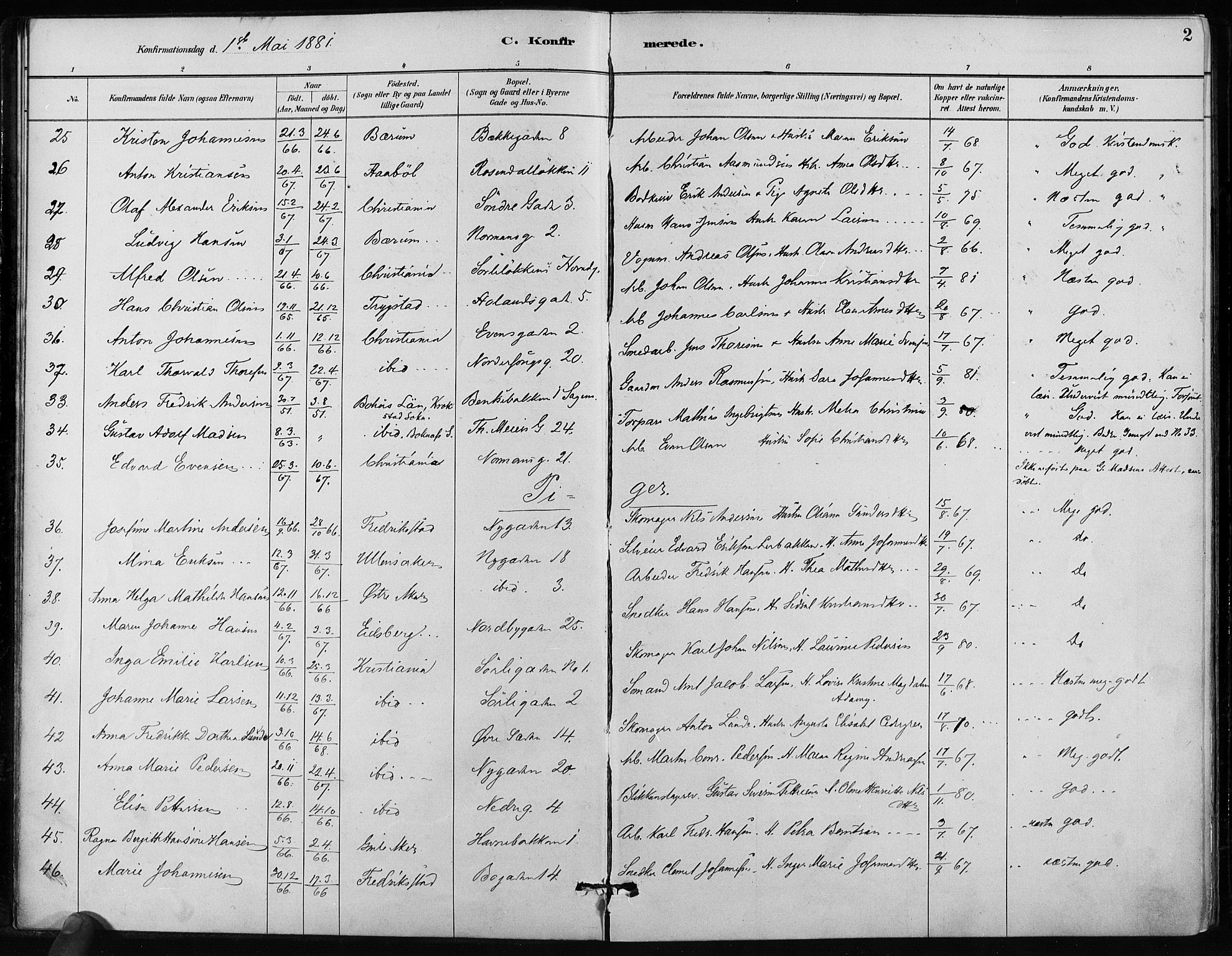 Kampen prestekontor Kirkebøker, AV/SAO-A-10853/F/Fa/L0002: Parish register (official) no. I 2, 1880-1888, p. 2