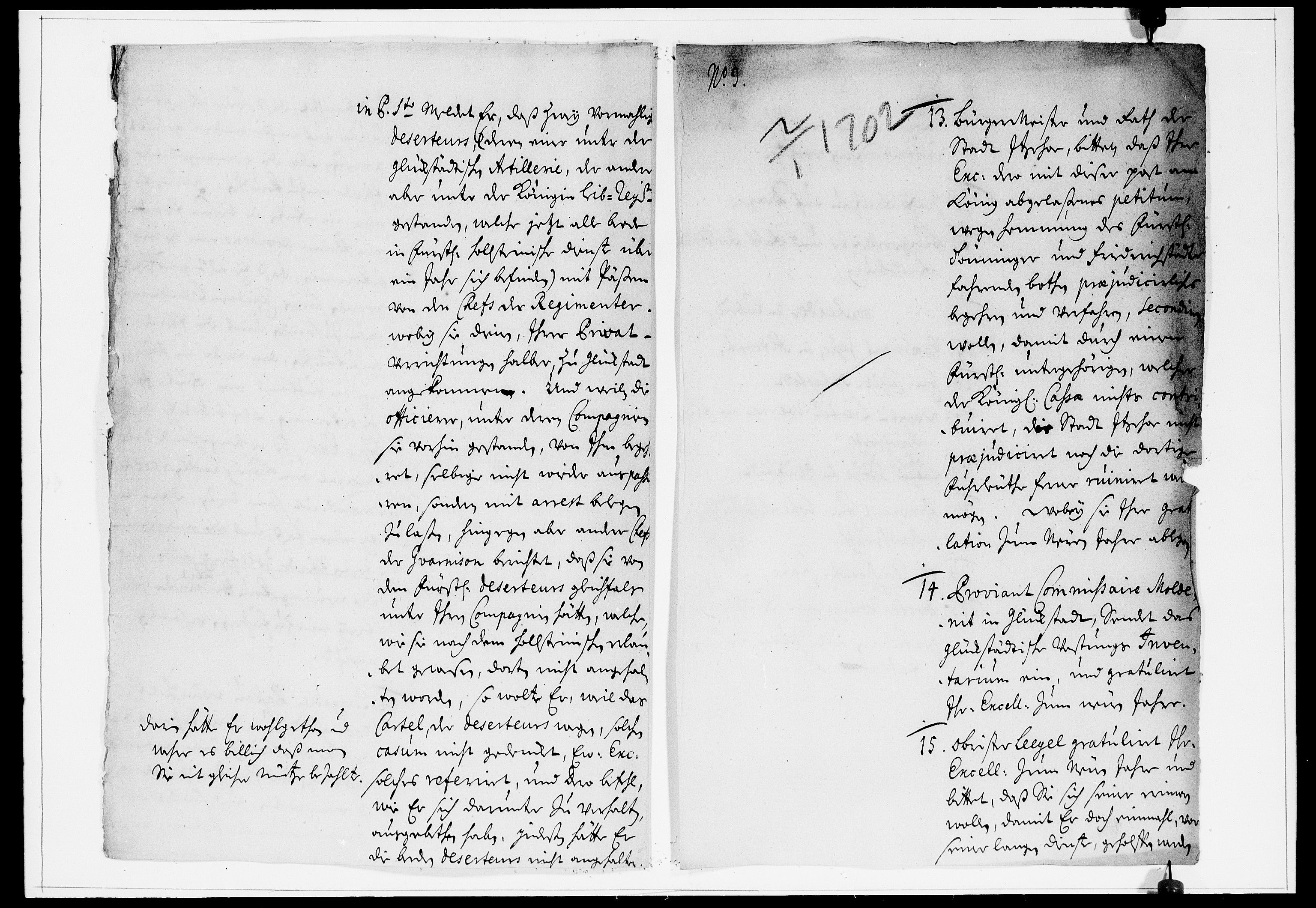 Krigskollegiet, Krigskancelliet, DRA/A-0006/-/0929-0933: Refererede sager, 1702, p. 6