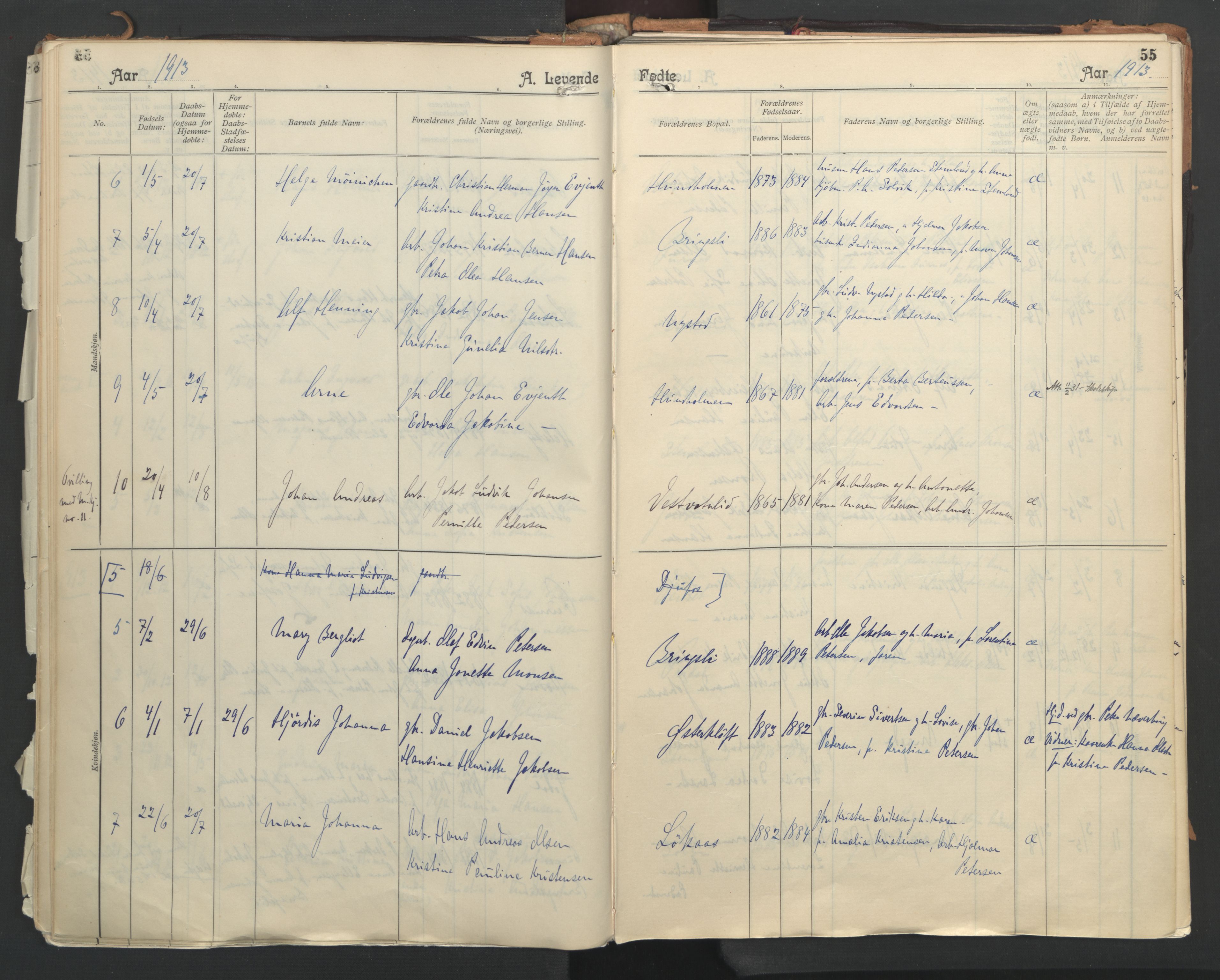 Ministerialprotokoller, klokkerbøker og fødselsregistre - Nordland, AV/SAT-A-1459/851/L0724: Parish register (official) no. 851A01, 1901-1922, p. 55