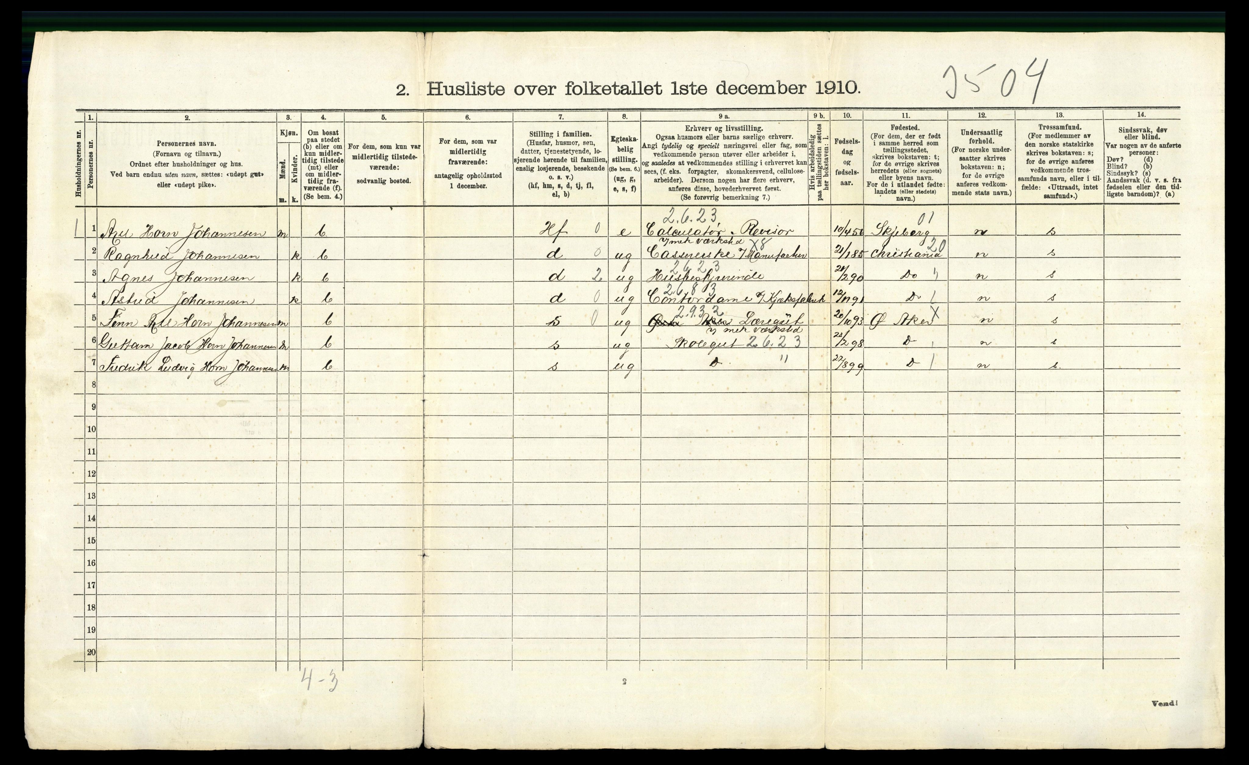 RA, 1910 census for Aker, 1910, p. 5158