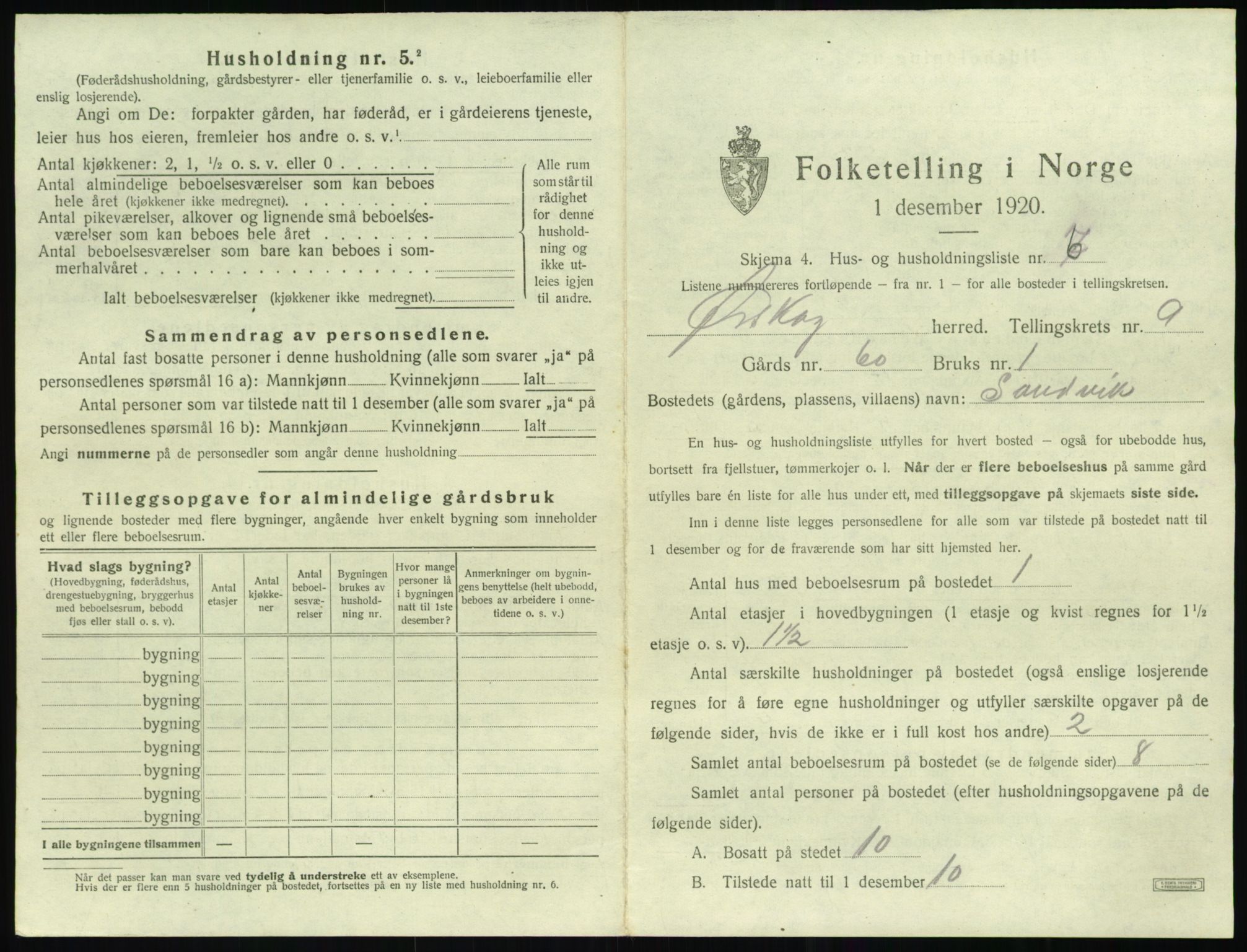 SAT, 1920 census for Ørskog, 1920, p. 722