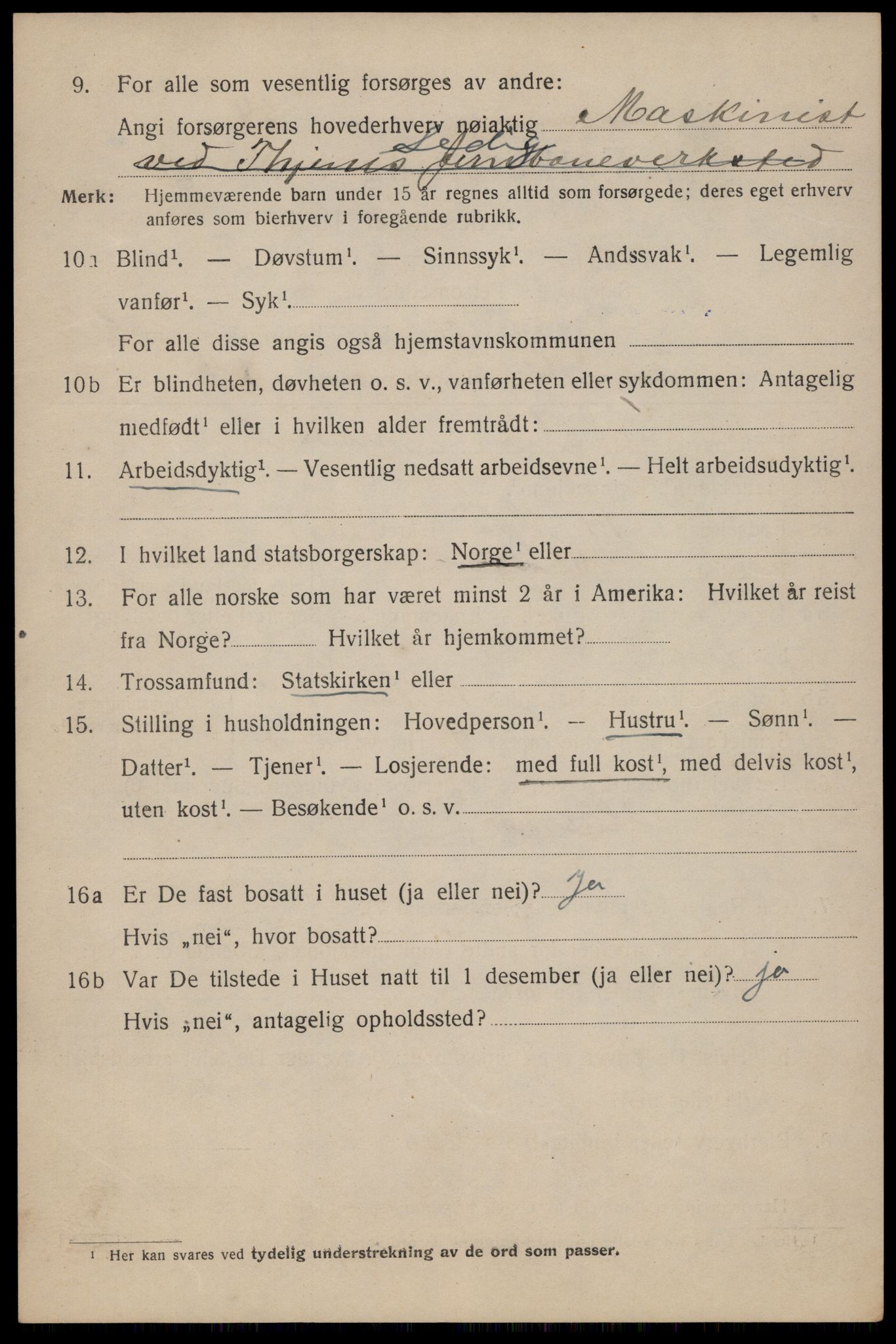 SAT, 1920 census for Trondheim, 1920, p. 107425