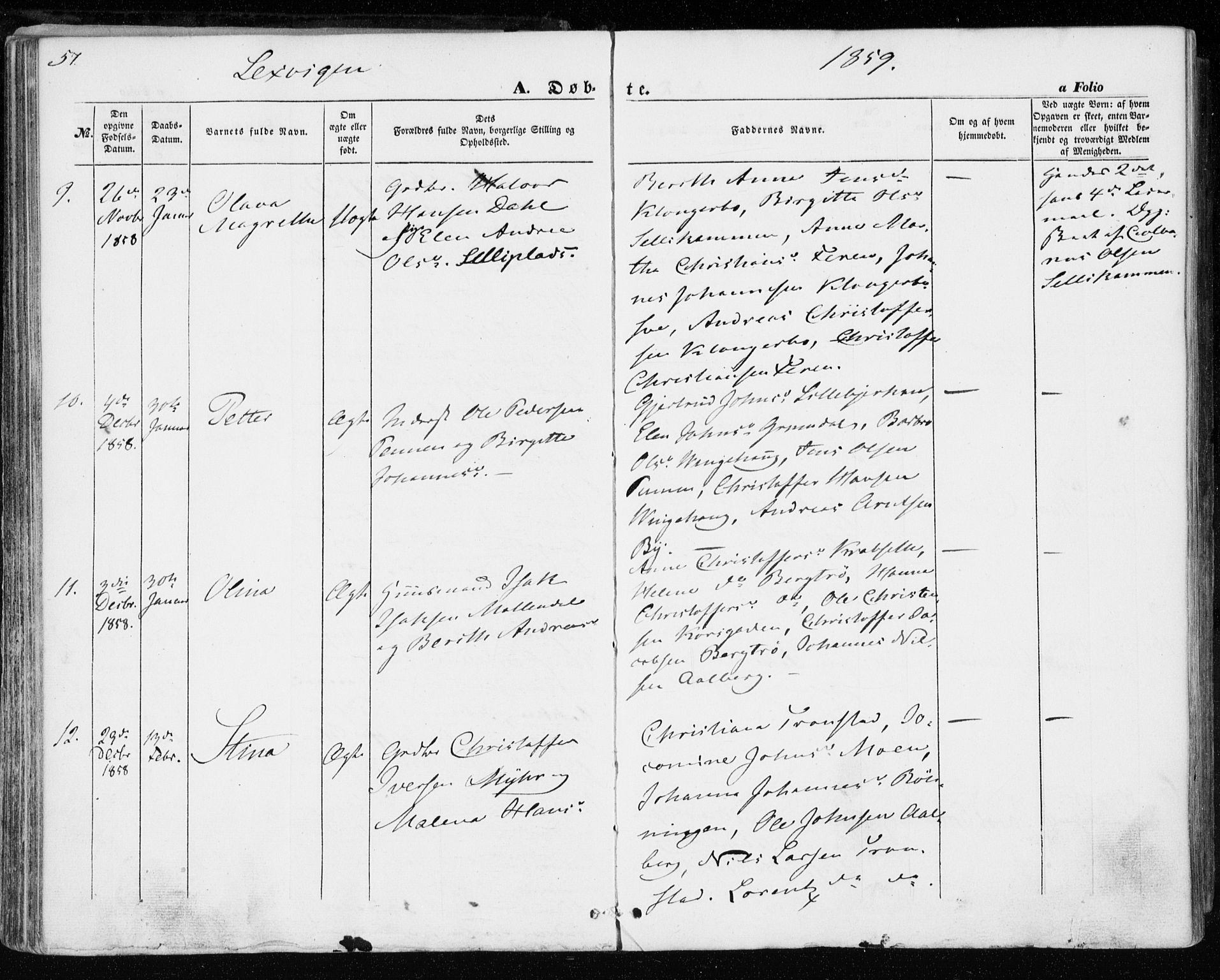 Ministerialprotokoller, klokkerbøker og fødselsregistre - Nord-Trøndelag, SAT/A-1458/701/L0008: Parish register (official) no. 701A08 /1, 1854-1863, p. 57
