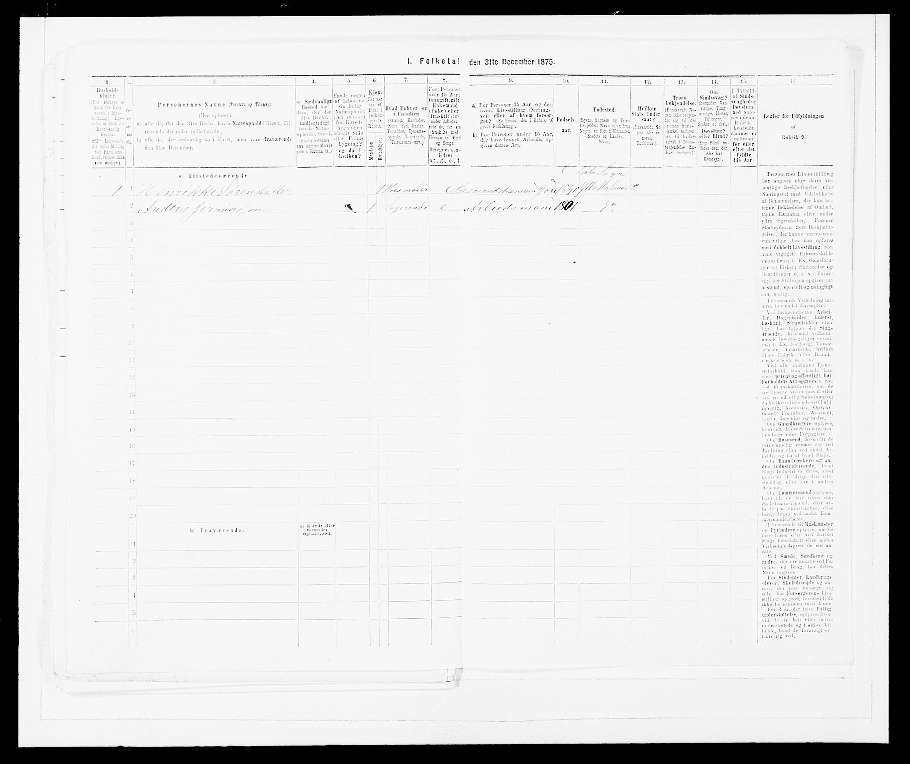 SAB, 1875 census for 1429P Ytre Holmedal, 1875, p. 998