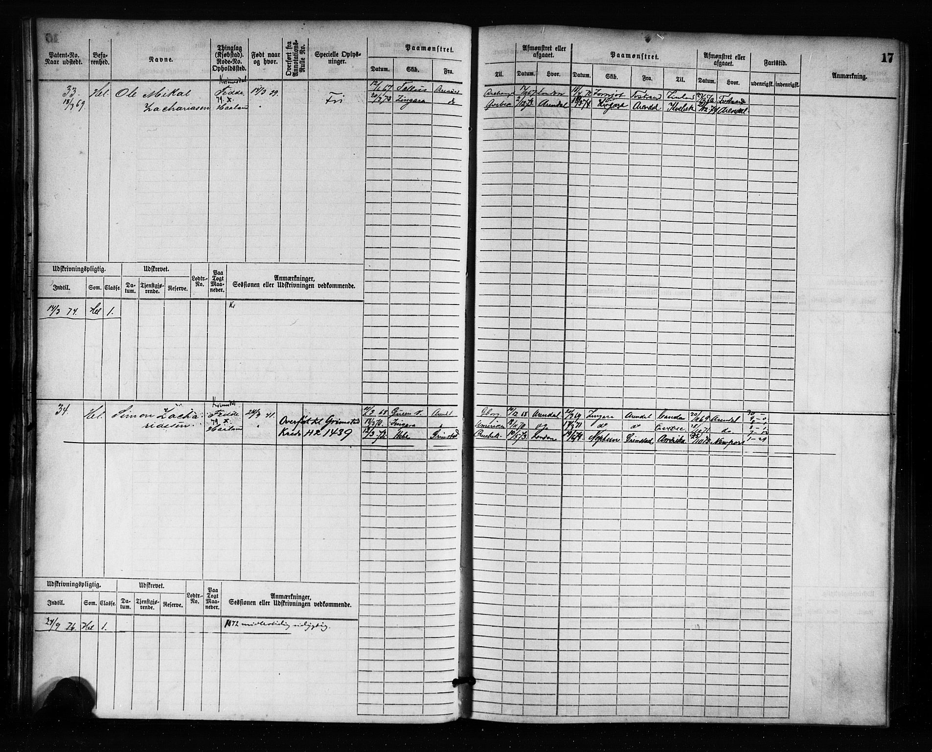 Flekkefjord mønstringskrets, AV/SAK-2031-0018/F/Fb/L0001: Hovedrulle nr 1-764, N-4, 1868-1900, p. 18