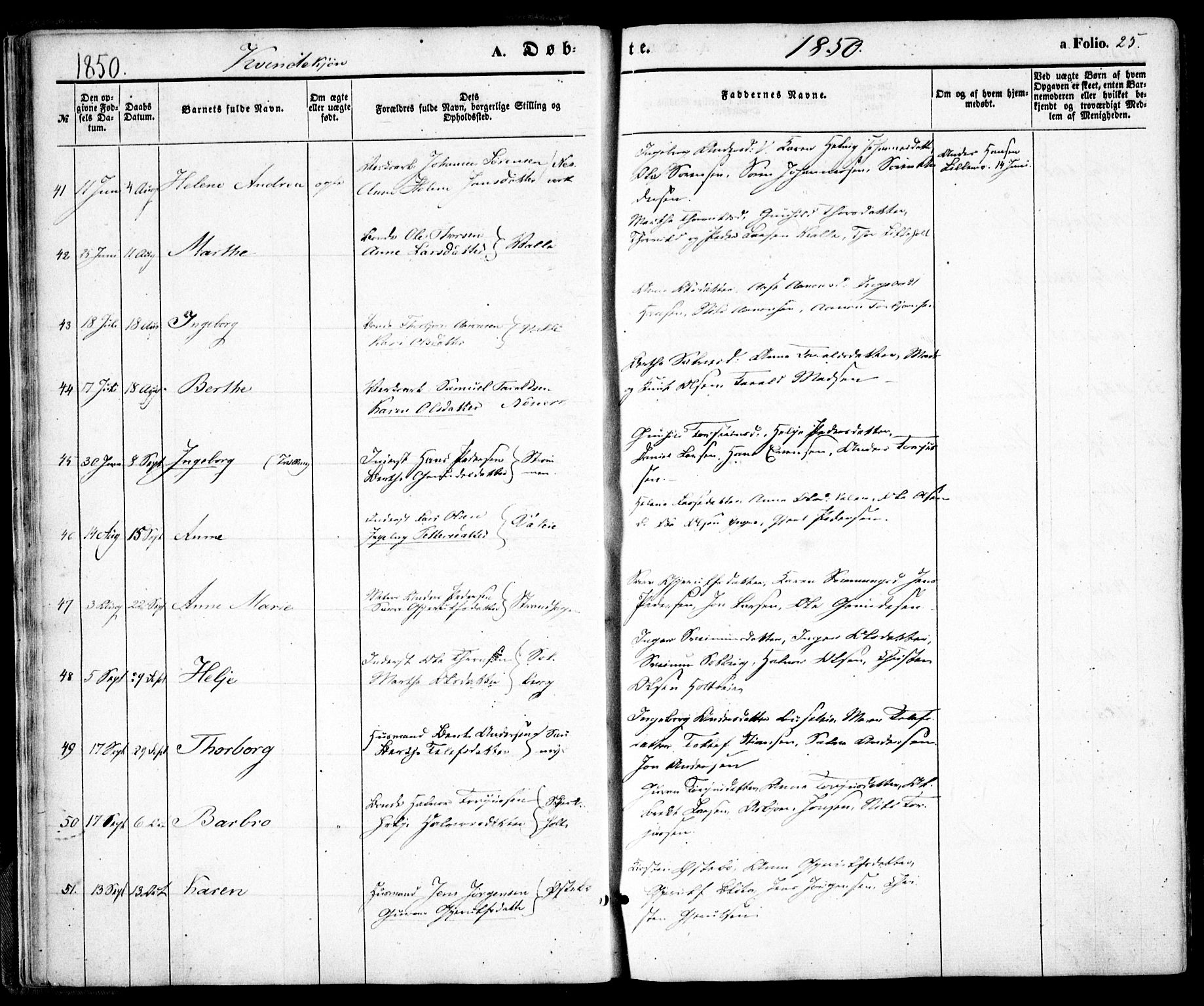 Holt sokneprestkontor, AV/SAK-1111-0021/F/Fa/L0008: Parish register (official) no. A 8, 1849-1860, p. 25