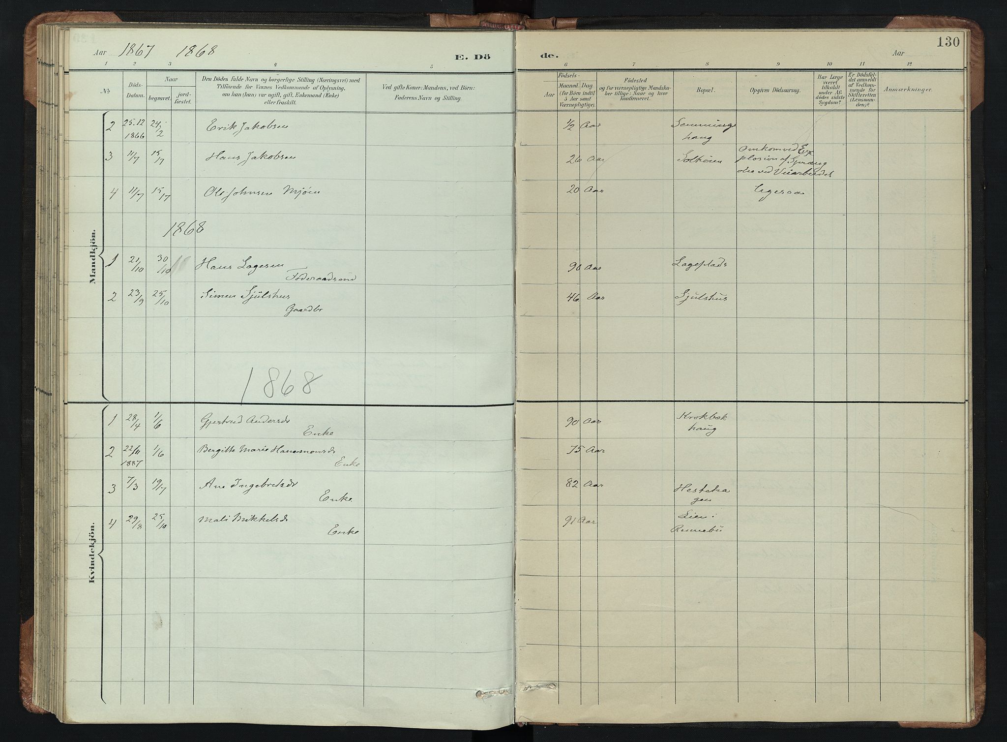 Kvikne prestekontor, AV/SAH-PREST-064/H/Ha/Hab/L0002: Parish register (copy) no. 2, 1859-1901, p. 130