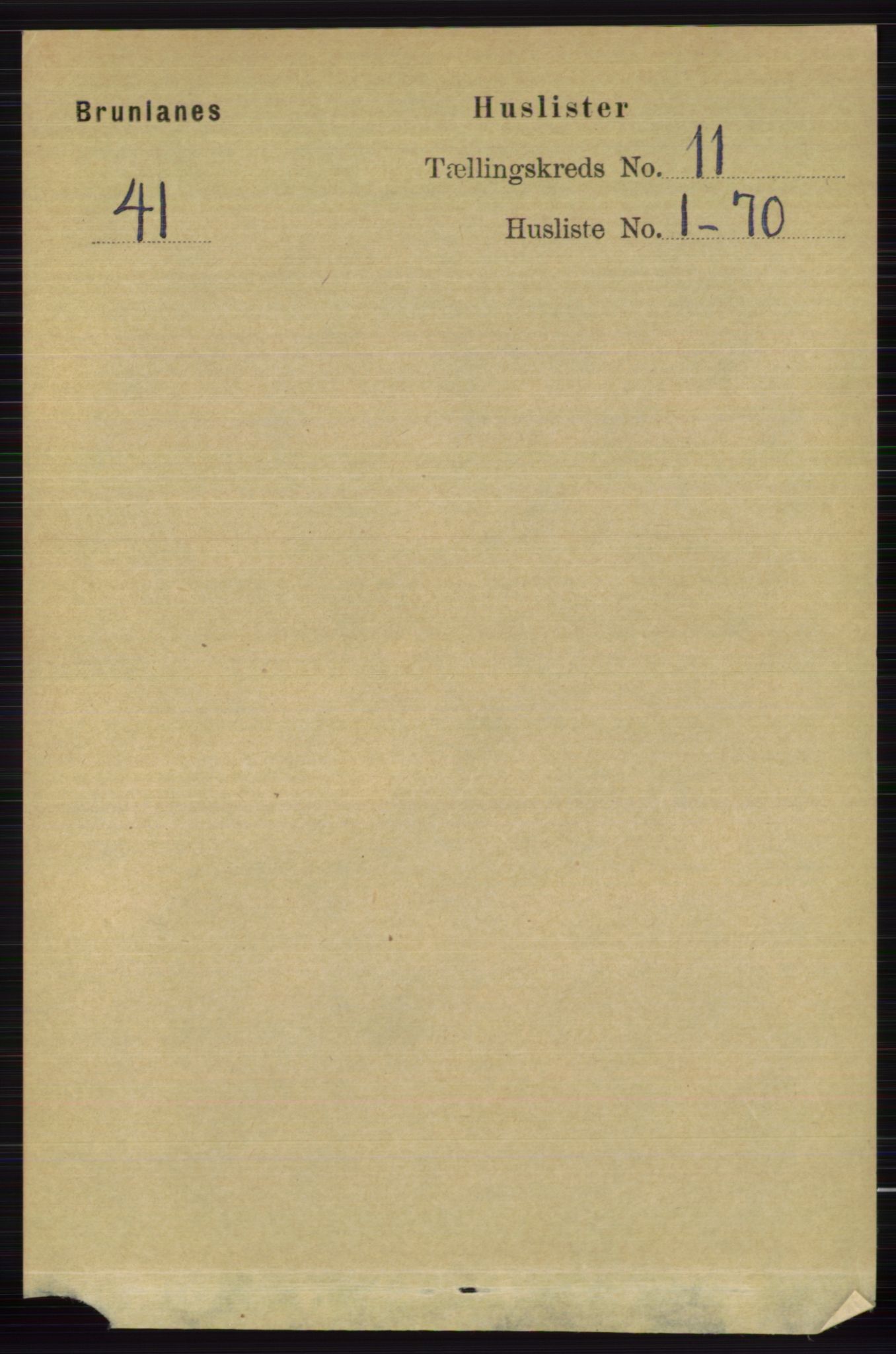 RA, 1891 census for 0726 Brunlanes, 1891, p. 5291
