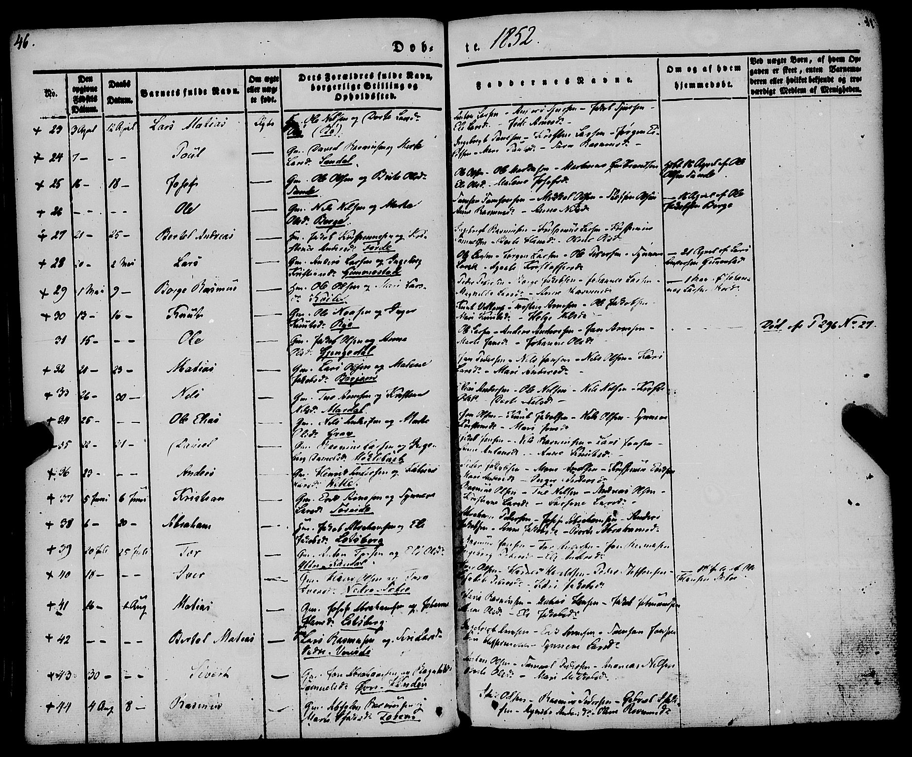 Gloppen sokneprestembete, SAB/A-80101/H/Haa/Haaa/L0008: Parish register (official) no. A 8, 1837-1855, p. 46