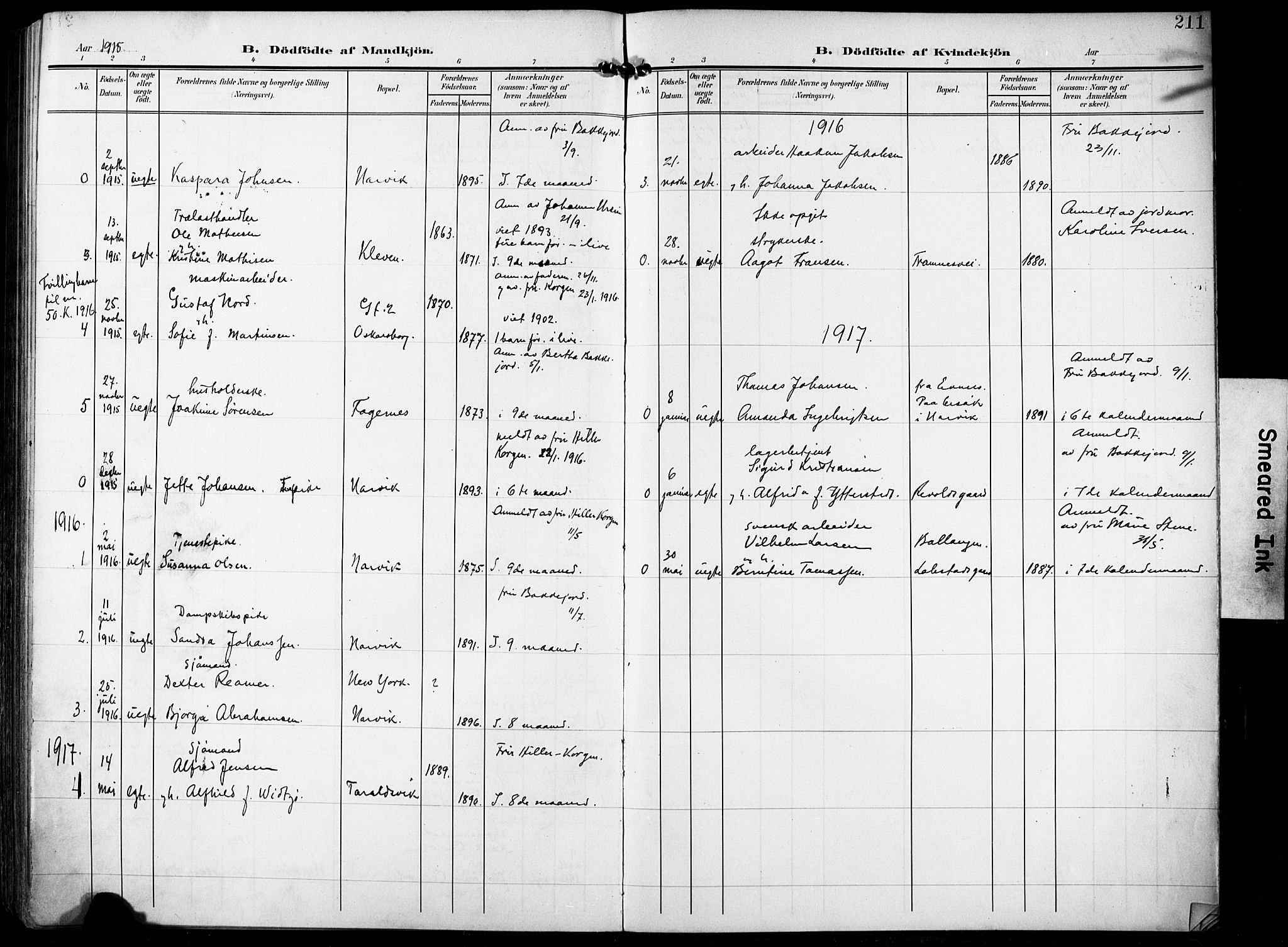 Ministerialprotokoller, klokkerbøker og fødselsregistre - Nordland, AV/SAT-A-1459/871/L0994: Parish register (official) no. 871A10, 1902-1910, p. 211