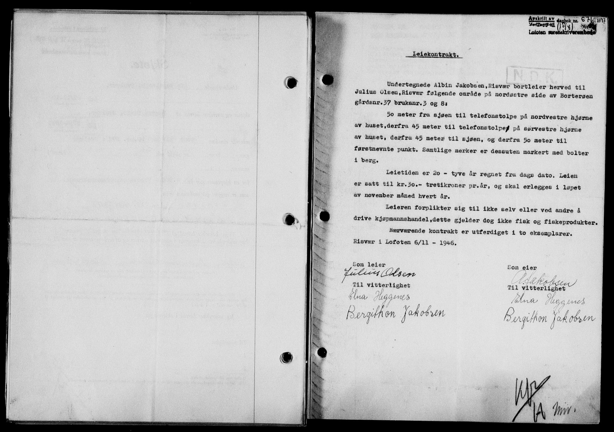 Lofoten sorenskriveri, SAT/A-0017/1/2/2C/L0015a: Mortgage book no. 15a, 1946-1947, Diary no: : 571/1947