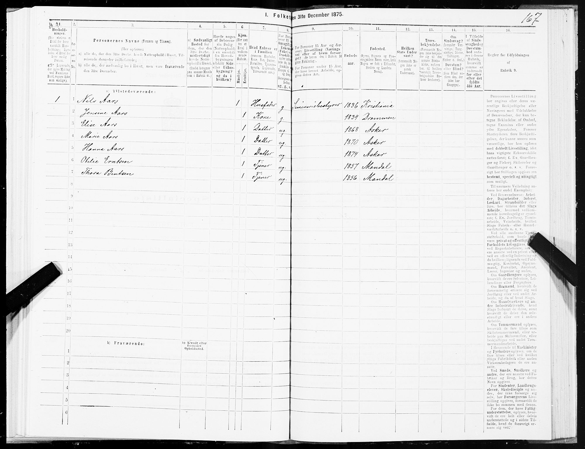 SAT, 1875 census for 1662P Klæbu, 1875, p. 1167