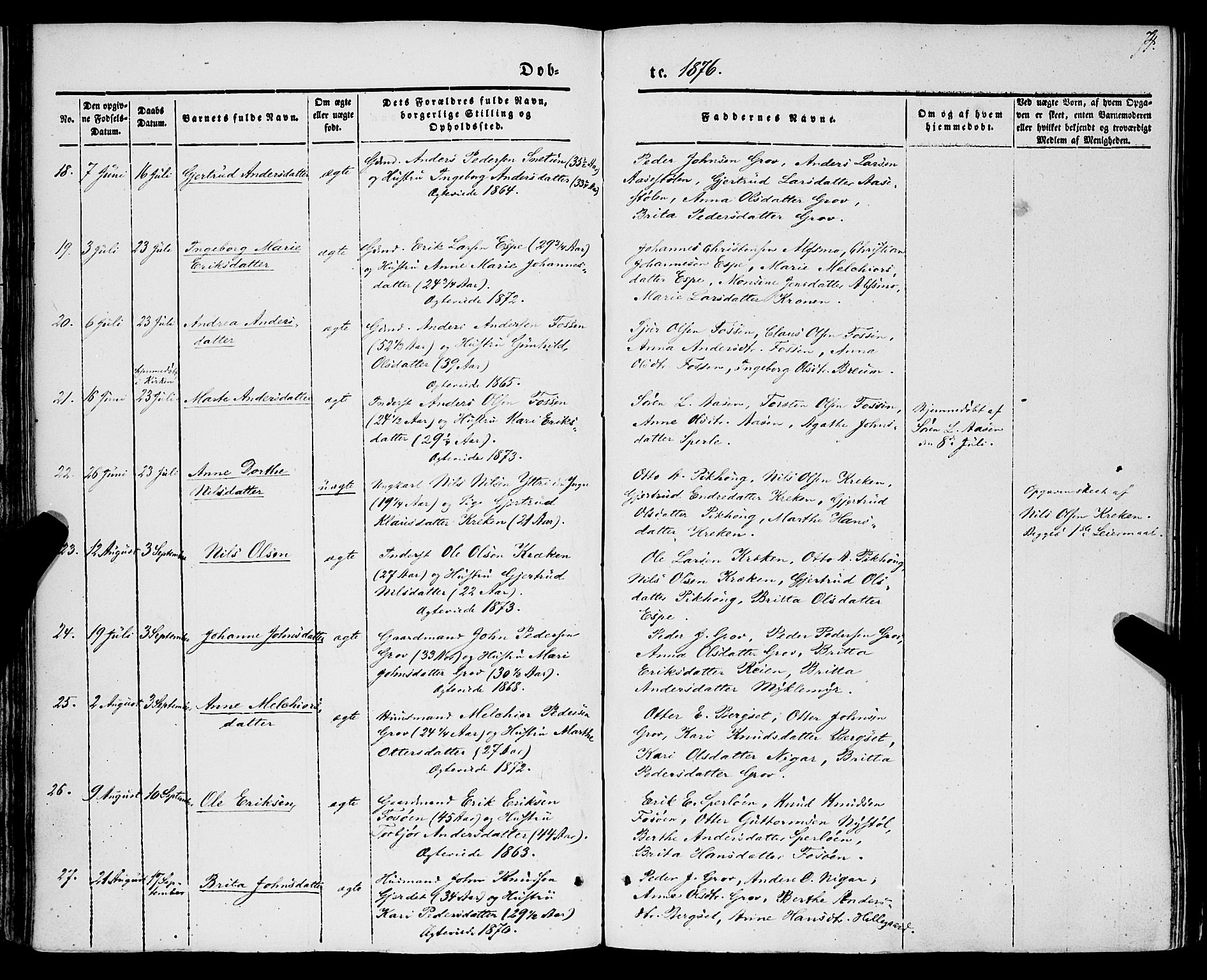 Jostedal sokneprestembete, AV/SAB-A-80601/H/Haa/Haaa/L0005: Parish register (official) no. A 5, 1849-1877, p. 74