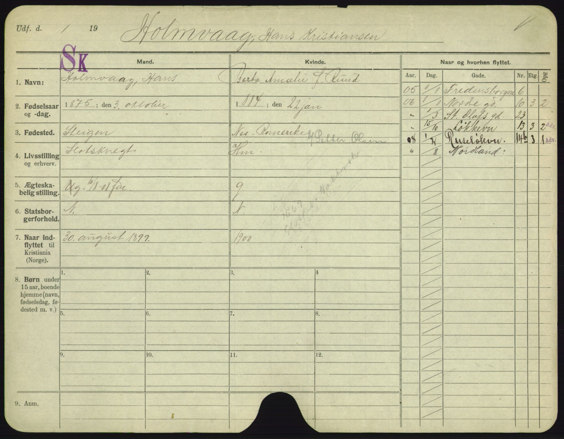 Oslo folkeregister, Registerkort, SAO/A-11715/F/Fa/Fac/L0004: Menn, 1906-1914, p. 926a