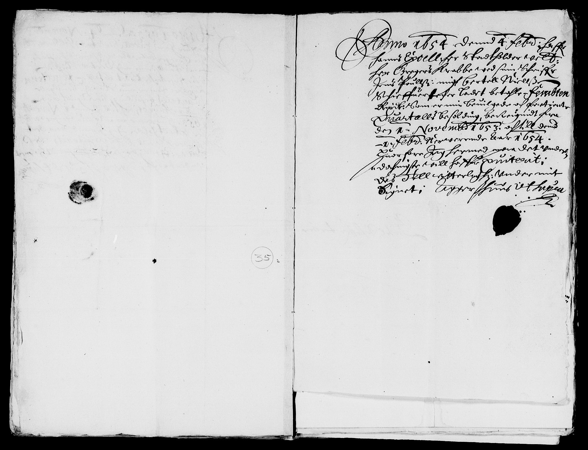 Rentekammeret inntil 1814, Reviderte regnskaper, Lensregnskaper, AV/RA-EA-5023/R/Rb/Rba/L0218: Akershus len, 1653-1654