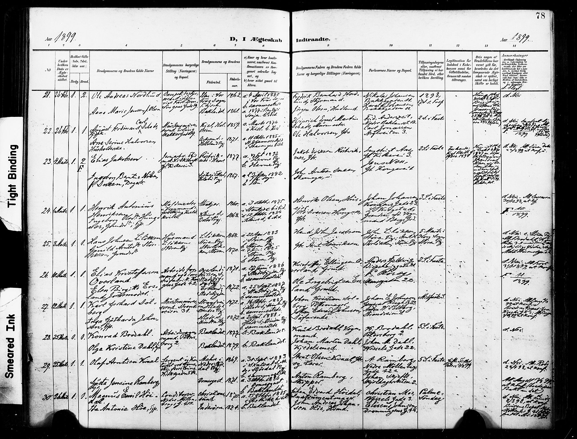 Ministerialprotokoller, klokkerbøker og fødselsregistre - Sør-Trøndelag, AV/SAT-A-1456/604/L0198: Parish register (official) no. 604A19, 1893-1900, p. 78