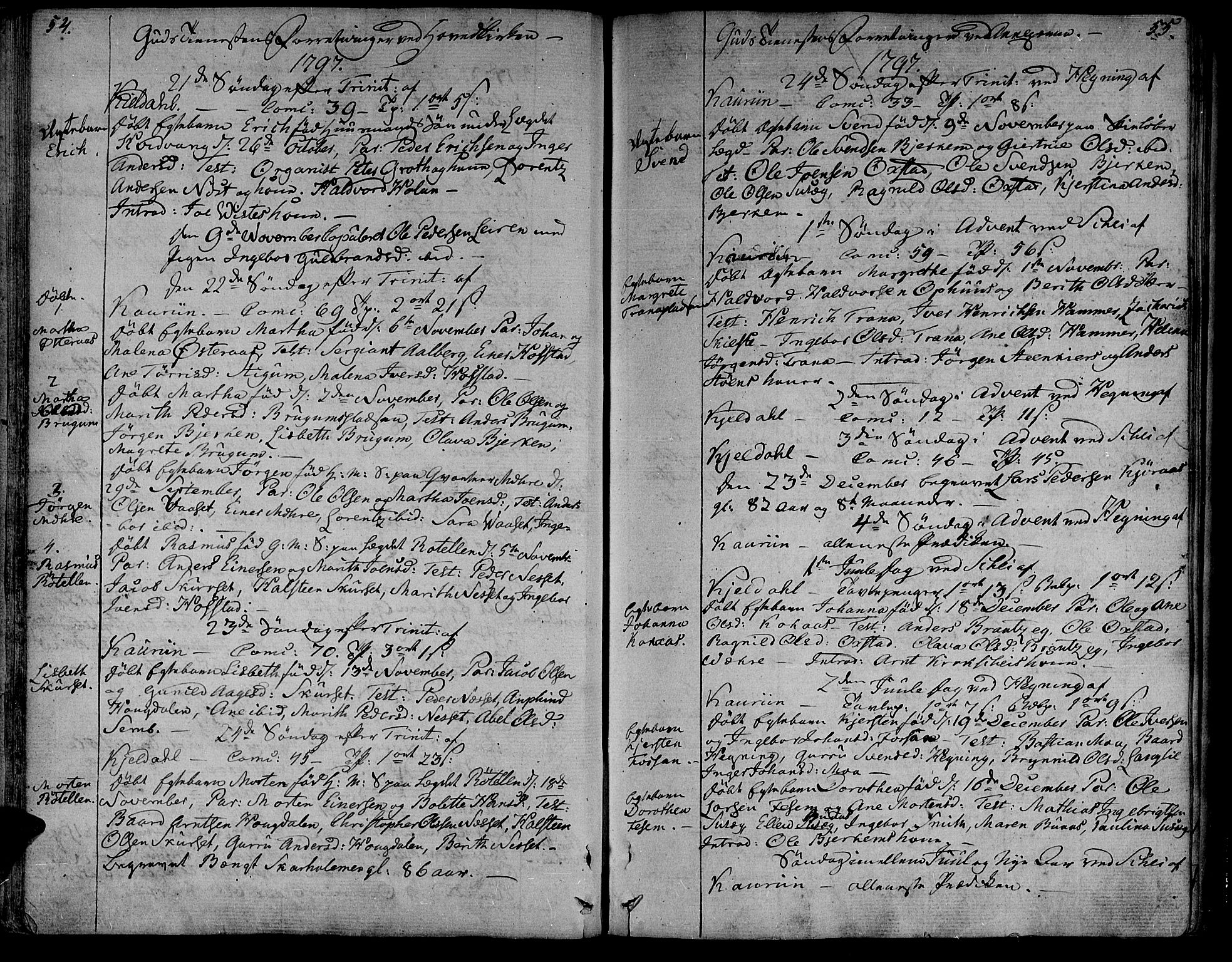 Ministerialprotokoller, klokkerbøker og fødselsregistre - Nord-Trøndelag, SAT/A-1458/735/L0332: Parish register (official) no. 735A03, 1795-1816, p. 54-55