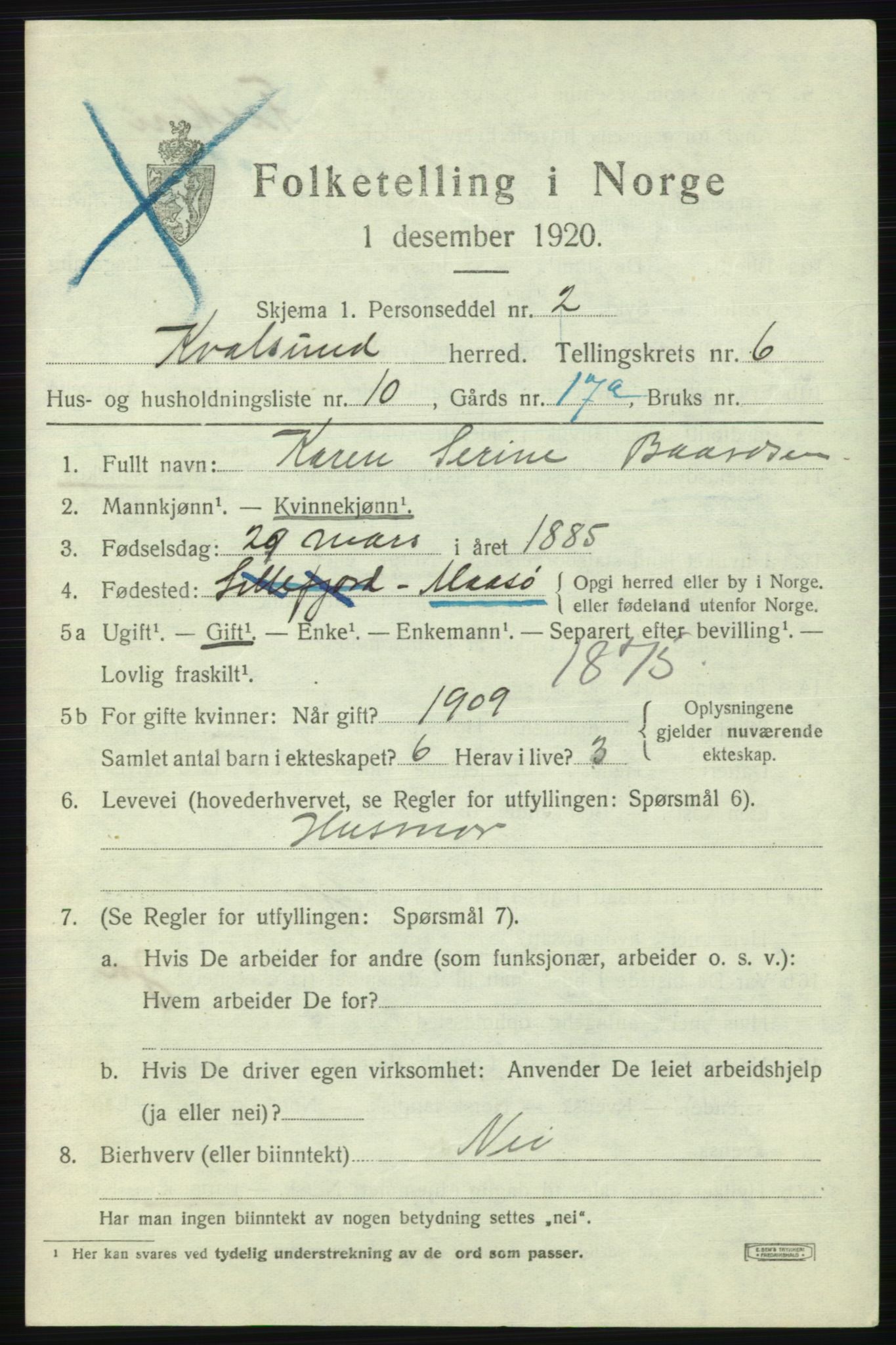 SATØ, 1920 census for , 1920, p. 2104