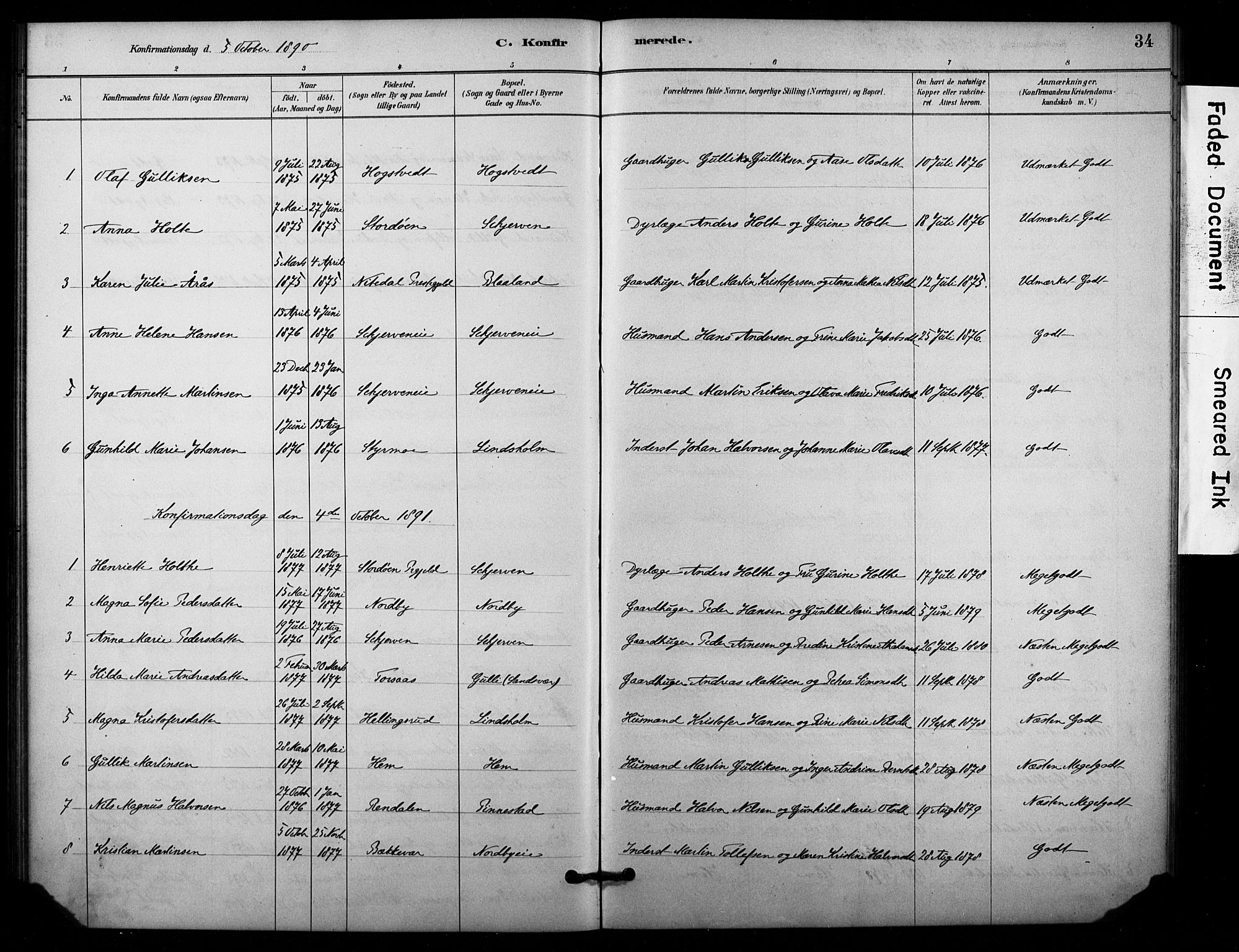Lardal kirkebøker, AV/SAKO-A-350/F/Fc/L0001: Parish register (official) no. III 1, 1881-1906, p. 34