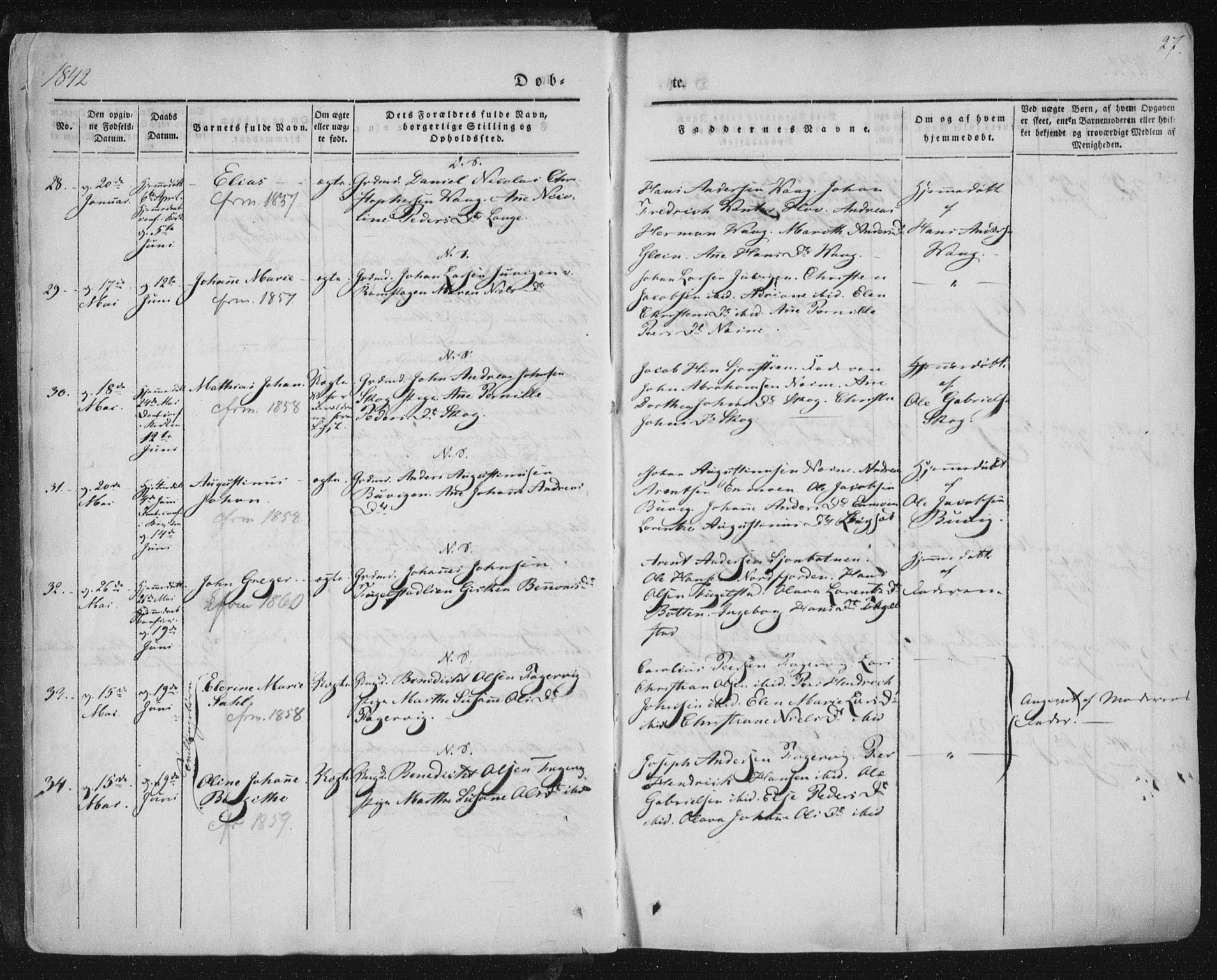 Ministerialprotokoller, klokkerbøker og fødselsregistre - Nordland, SAT/A-1459/838/L0549: Parish register (official) no. 838A07, 1840-1854, p. 27