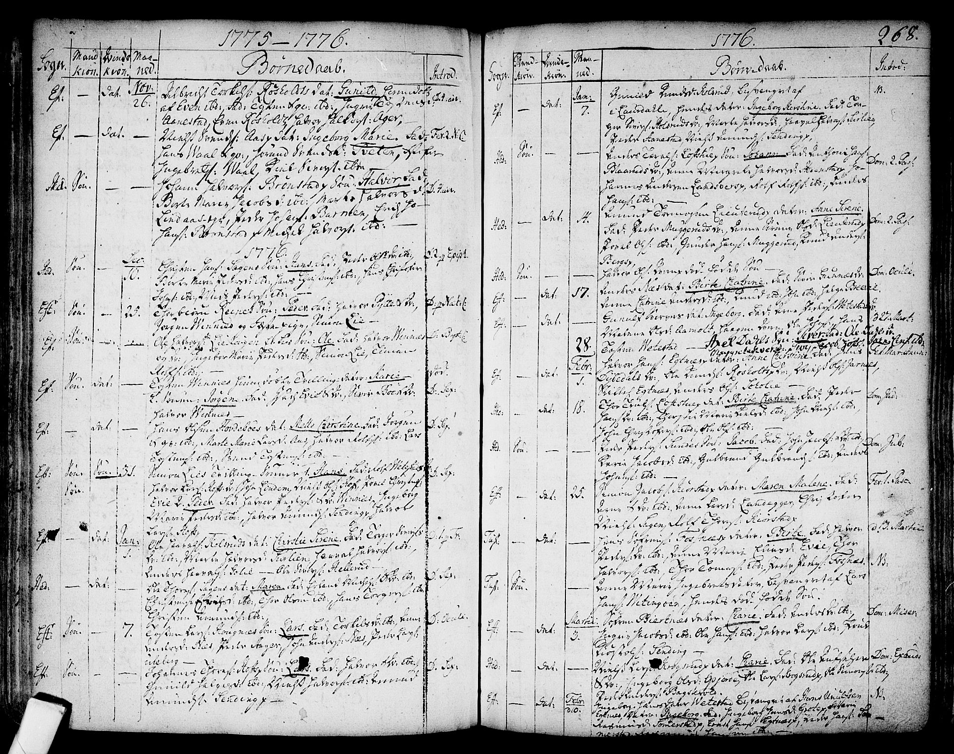 Sandsvær kirkebøker, AV/SAKO-A-244/F/Fa/L0002a: Parish register (official) no. I 2, 1725-1809, p. 268