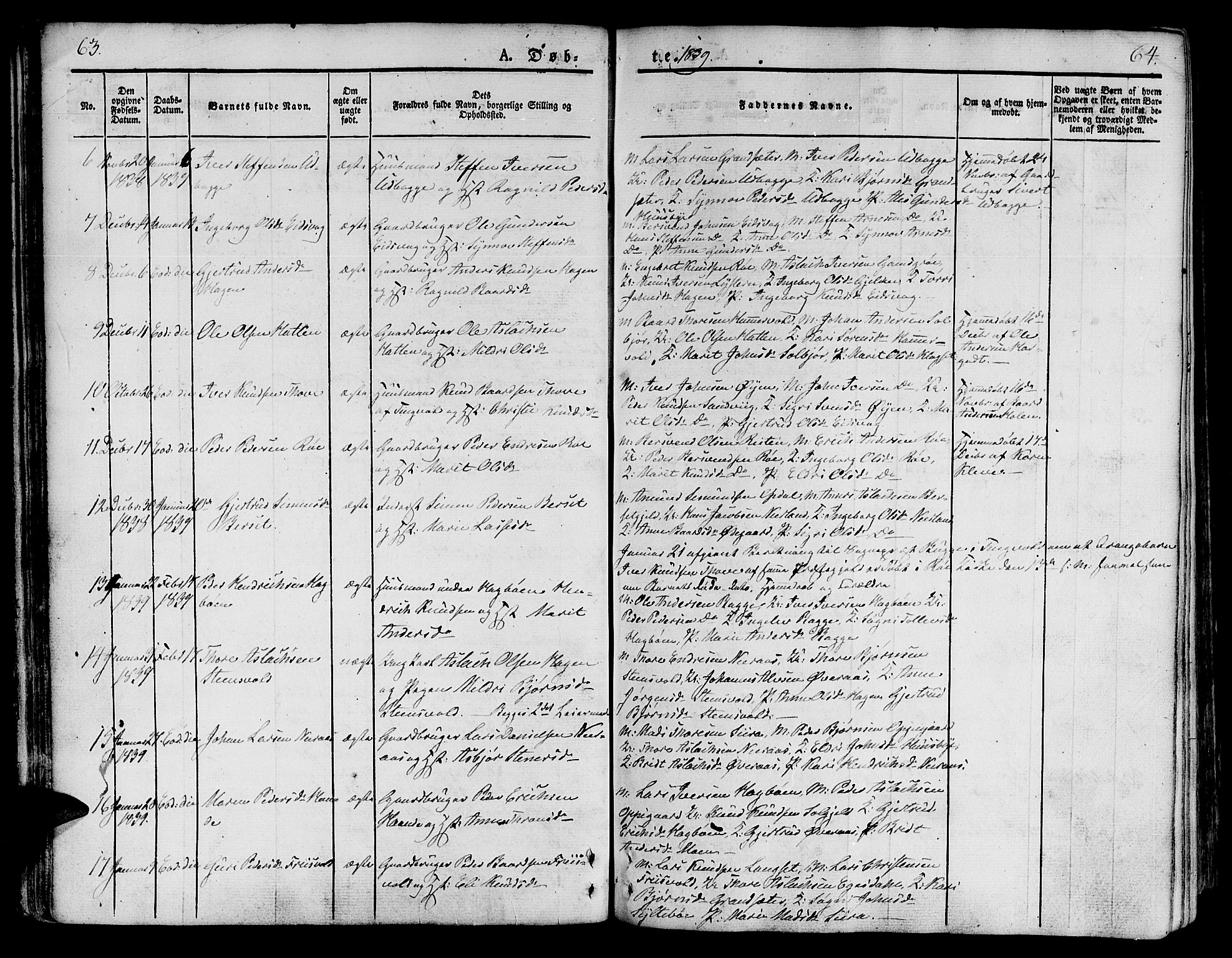 Ministerialprotokoller, klokkerbøker og fødselsregistre - Møre og Romsdal, SAT/A-1454/551/L0624: Parish register (official) no. 551A04, 1831-1845, p. 63-64